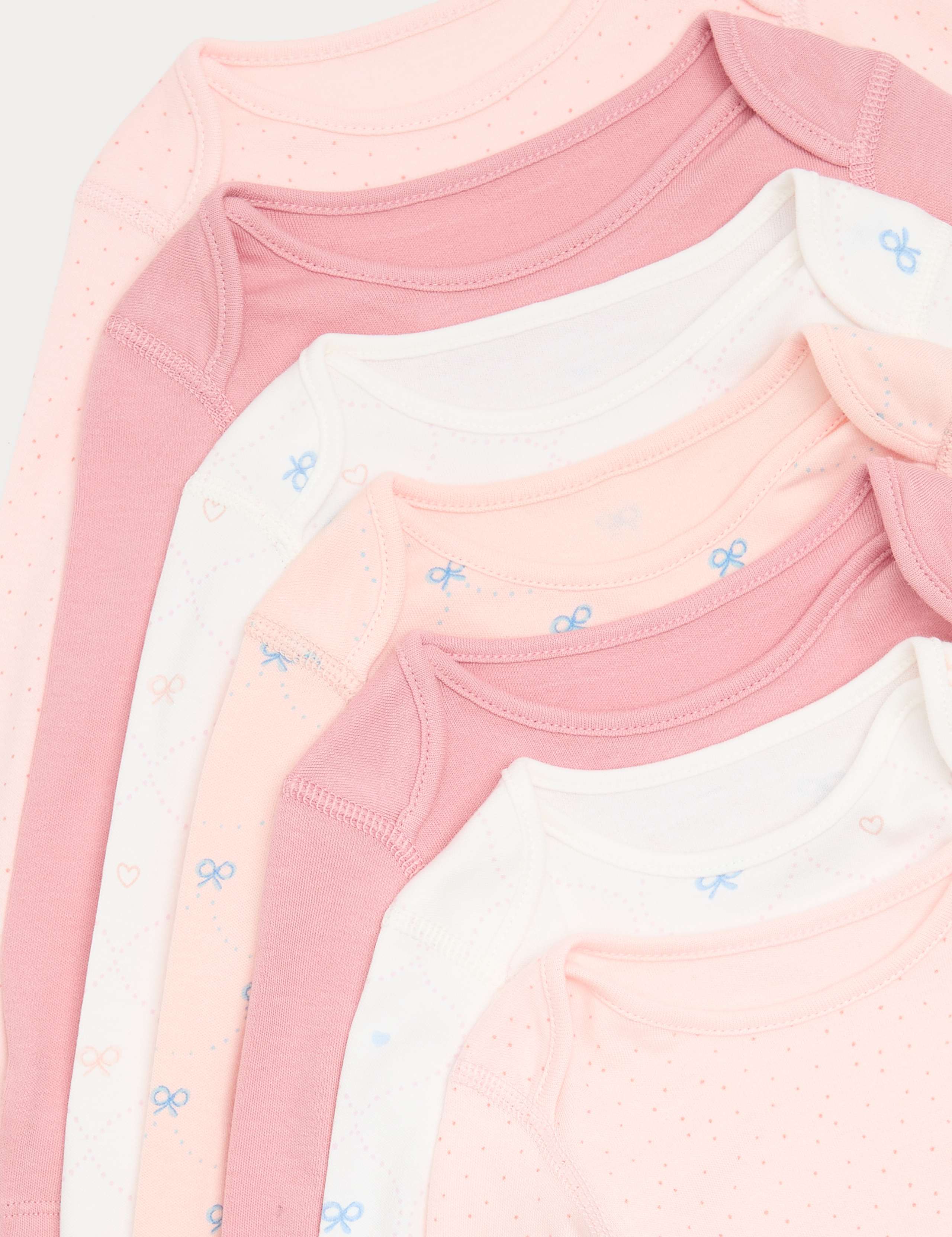7 Pack Pure Cotton Bow Bodysuit (0-3 Years) 2 of 3