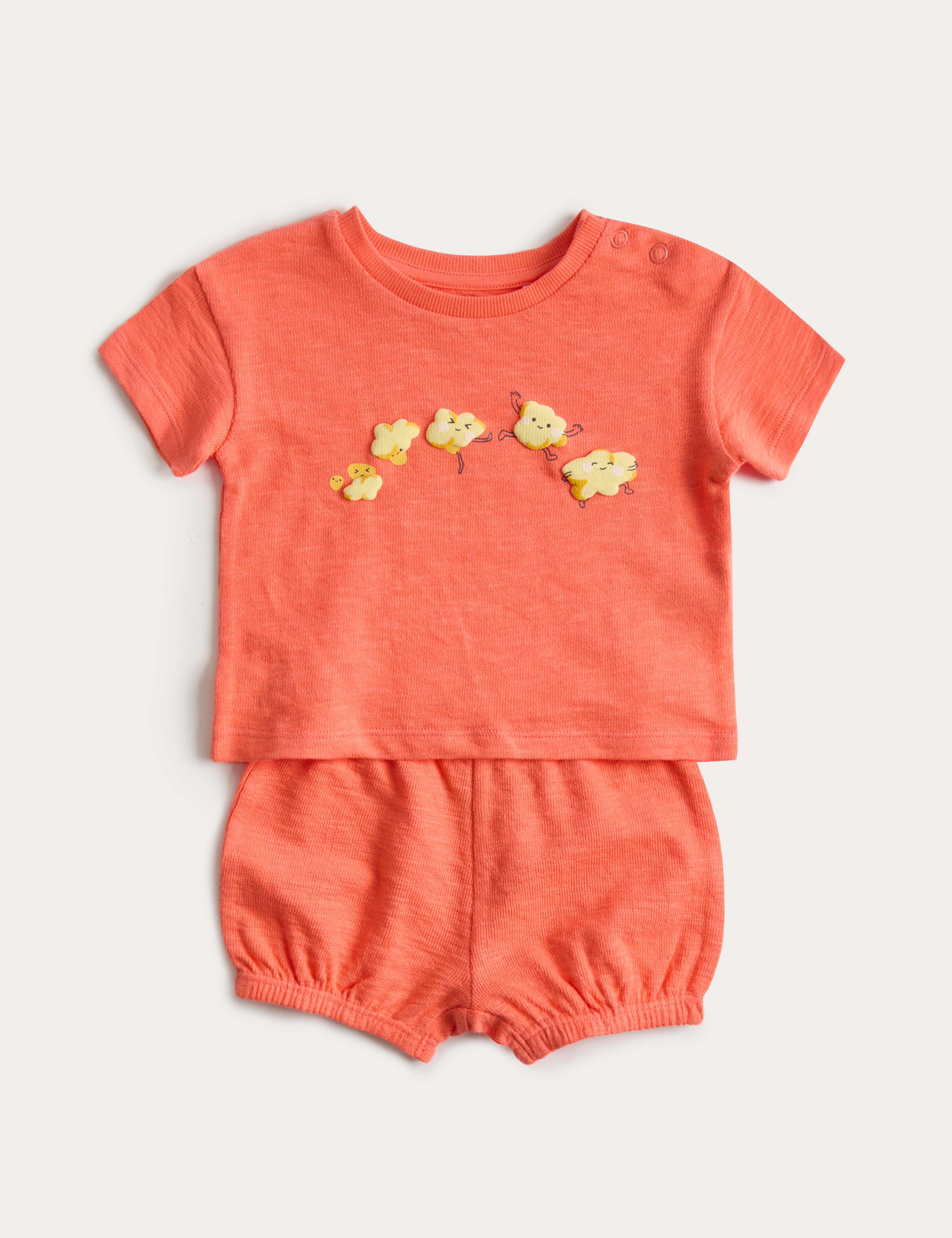2 Piece Pure Cotton Popcorn Top & Bottom Outfit (0-2 Yrs) 1 of 3