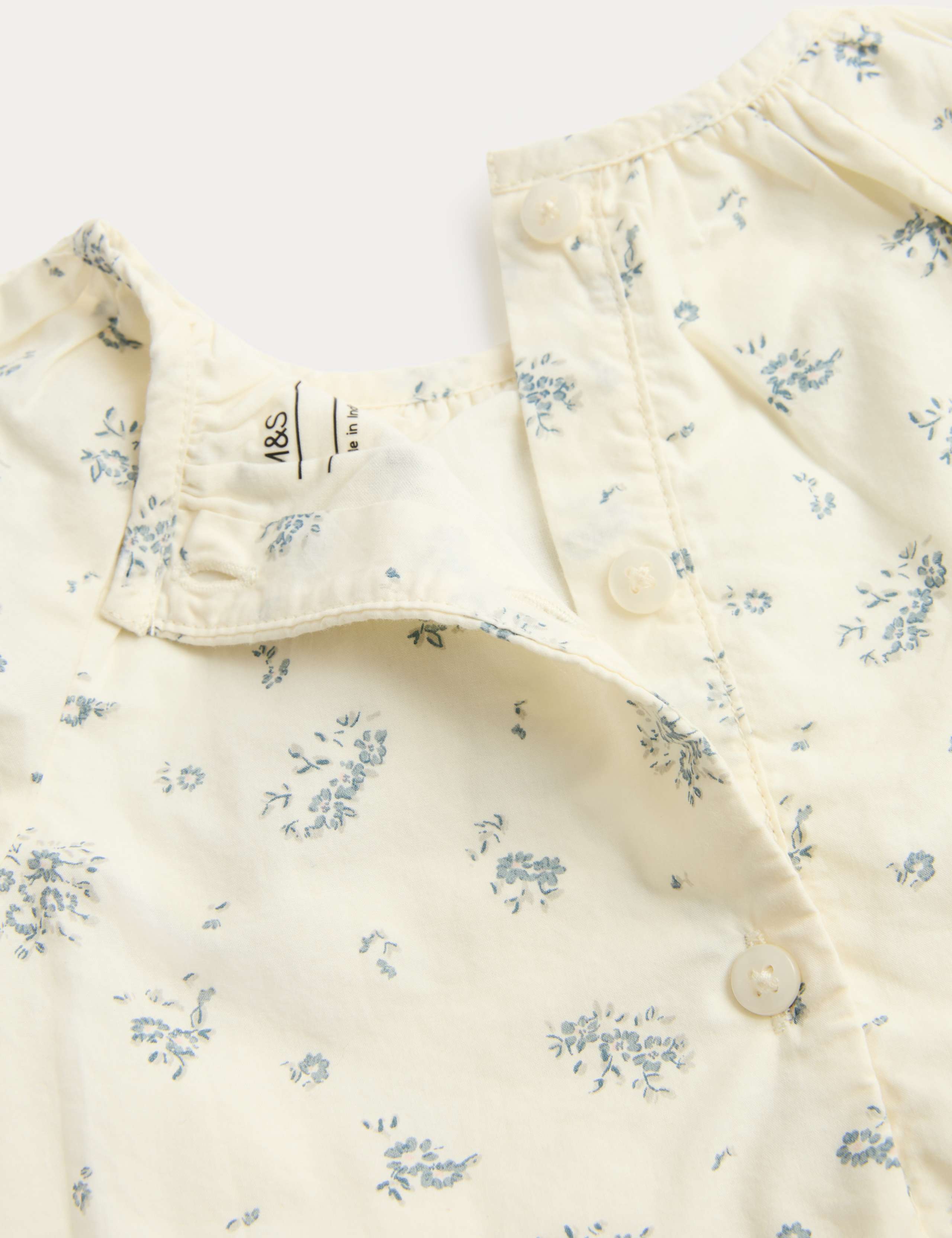 Pure Cotton Floral Long Sleeve Paddler (0-24 Mths) 3 of 3