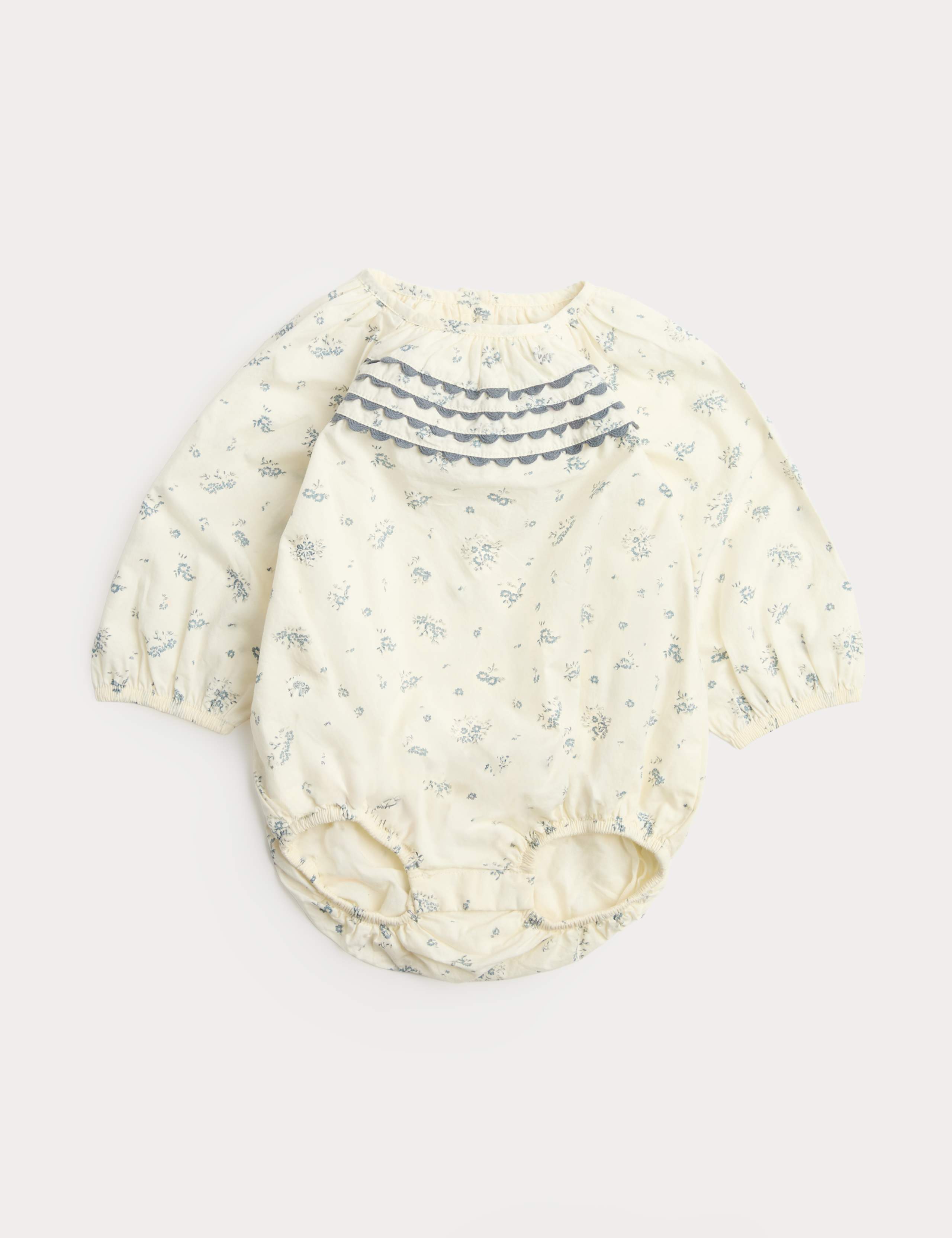 Pure Cotton Floral Long Sleeve Paddler (0-24 Mths) 1 of 3
