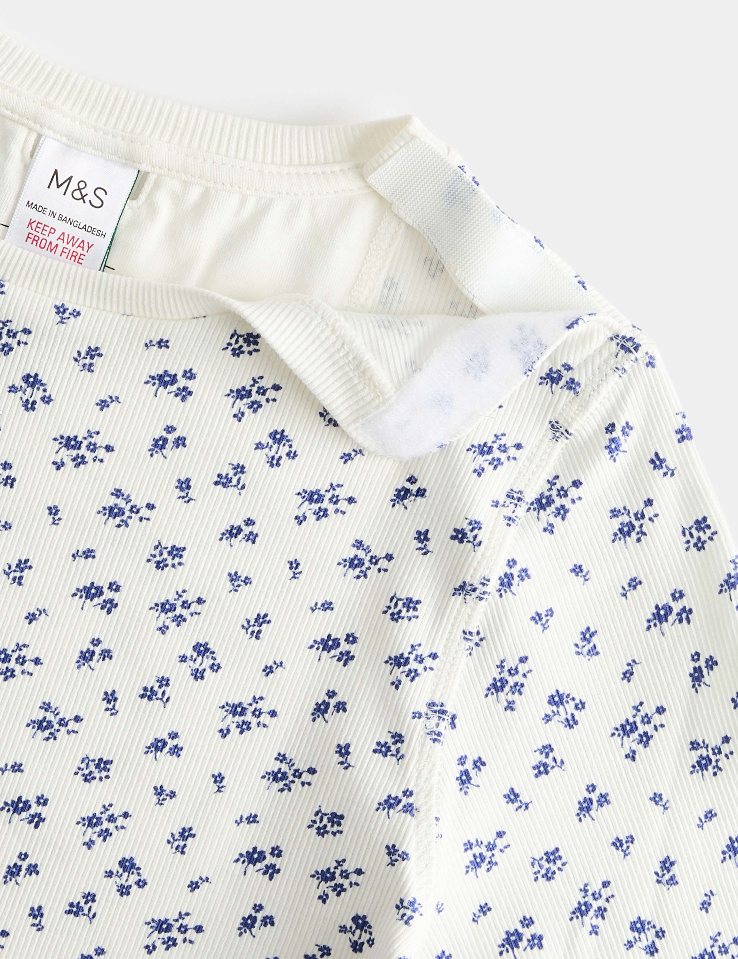 Adaptive CottonRich Ditsy Floral Ribbed Pyjamas (1-16 Yrs) 3 of 3