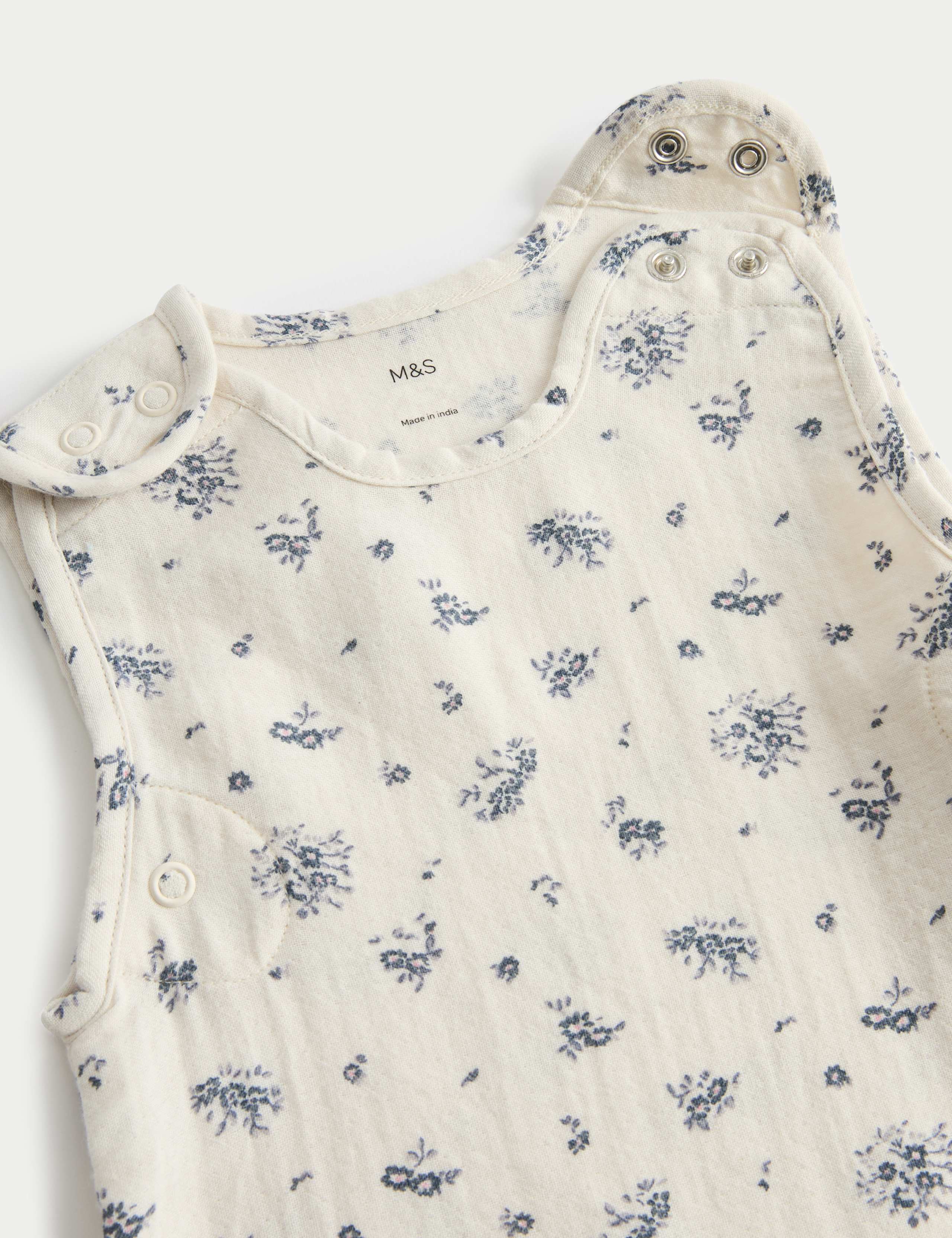 Pure Cotton Floral Sleeping Bag 0.5 Tog (0-36 Mths) 2 of 3