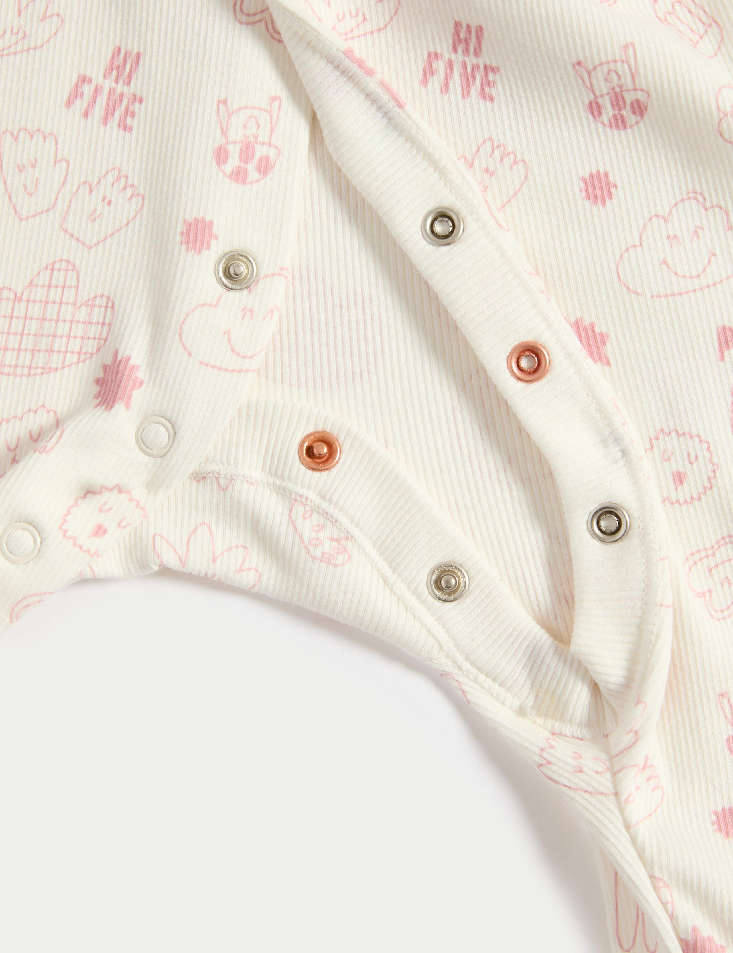 3 Pack Cotton Rich Ribbed Sleepsuits (0-3 Yrs) 2 of 3