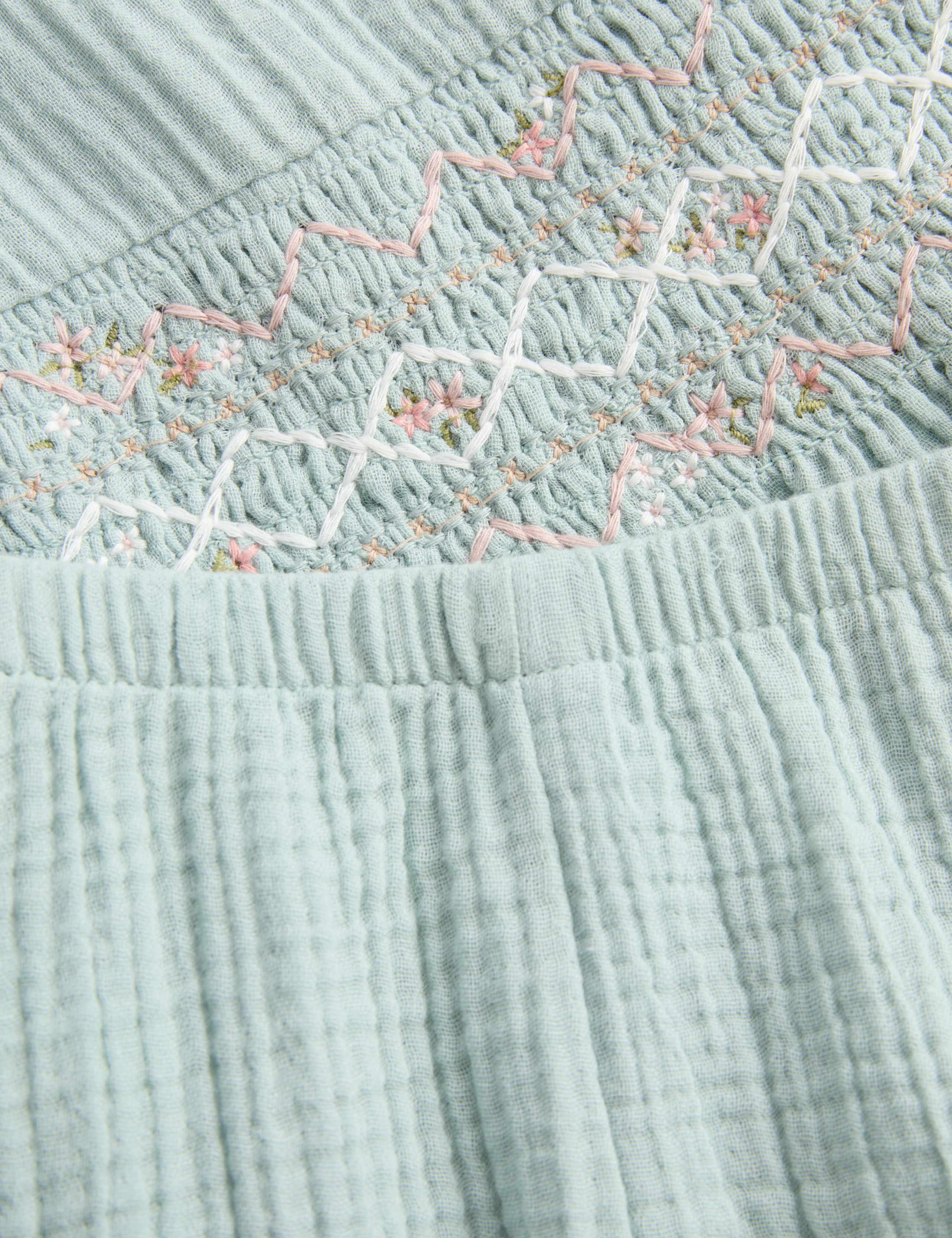 2 Piece Pure Cotton Woven Smocked Outfit (0-24 Mths) 2 of 3