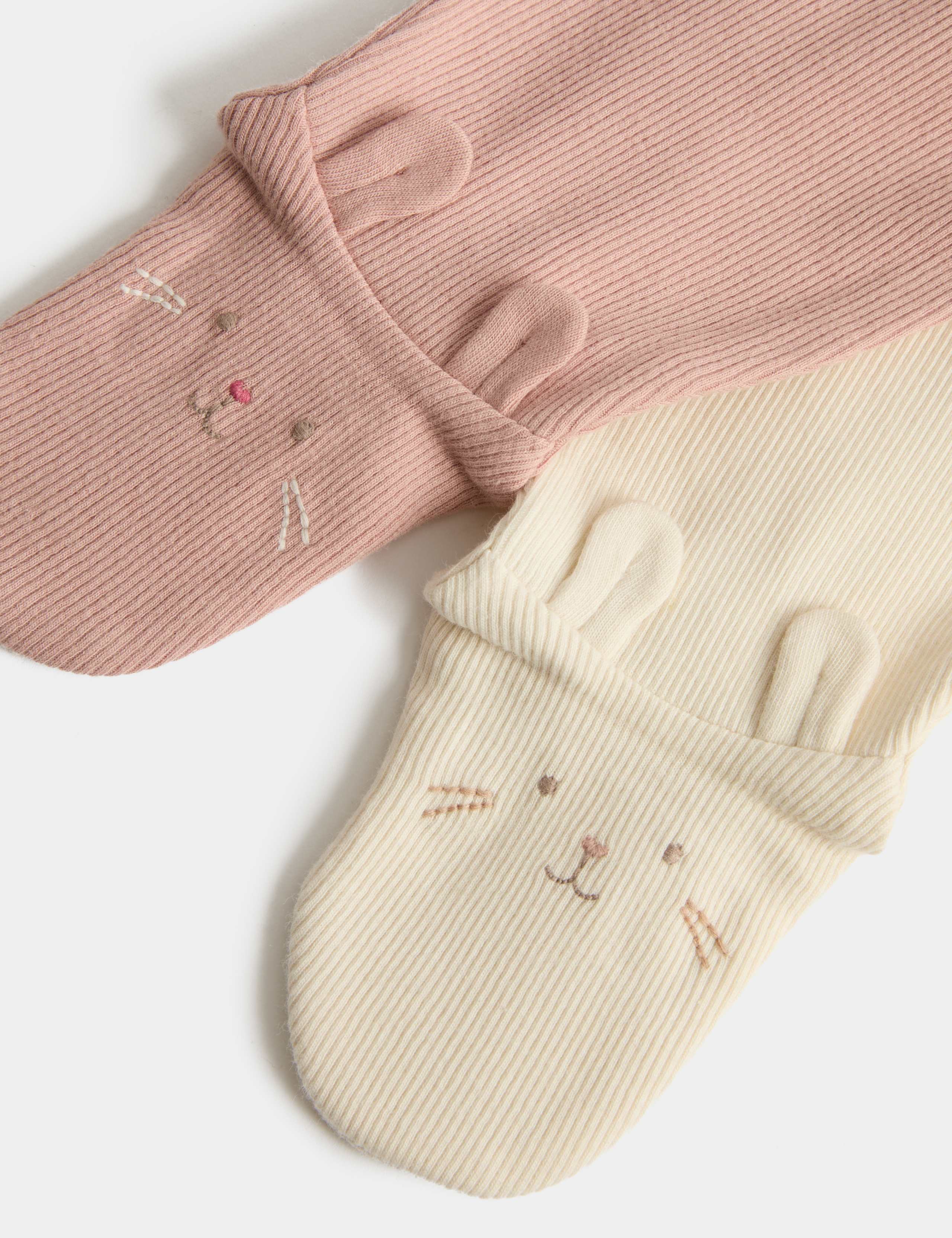 2 Pack Cotton Rich Bunny Sleepsuits (0-3 Yrs) 3 of 3