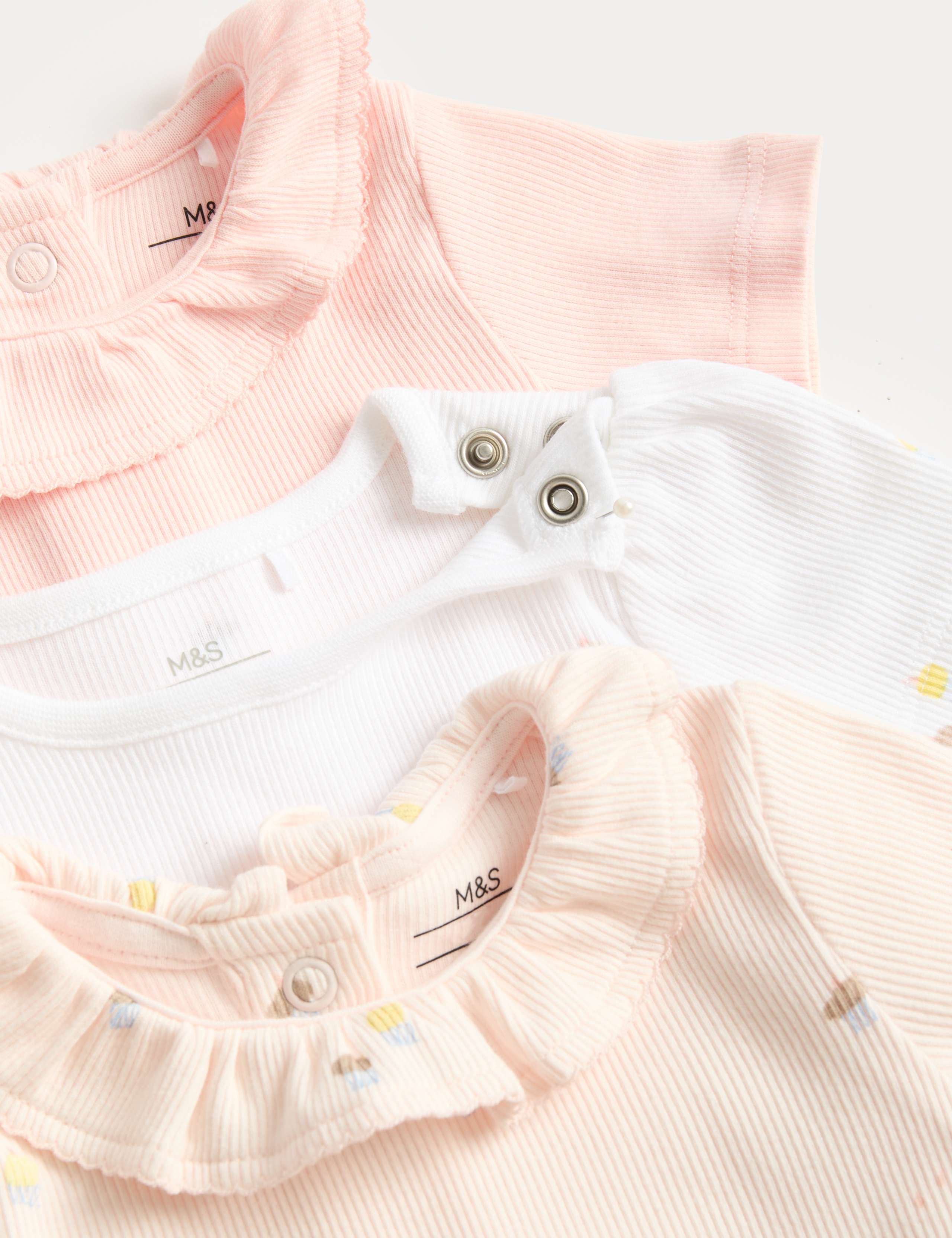 3 Pack Cotton Rich Cupcake Bodysuits (6½lbs-3 Yrs) 3 of 4