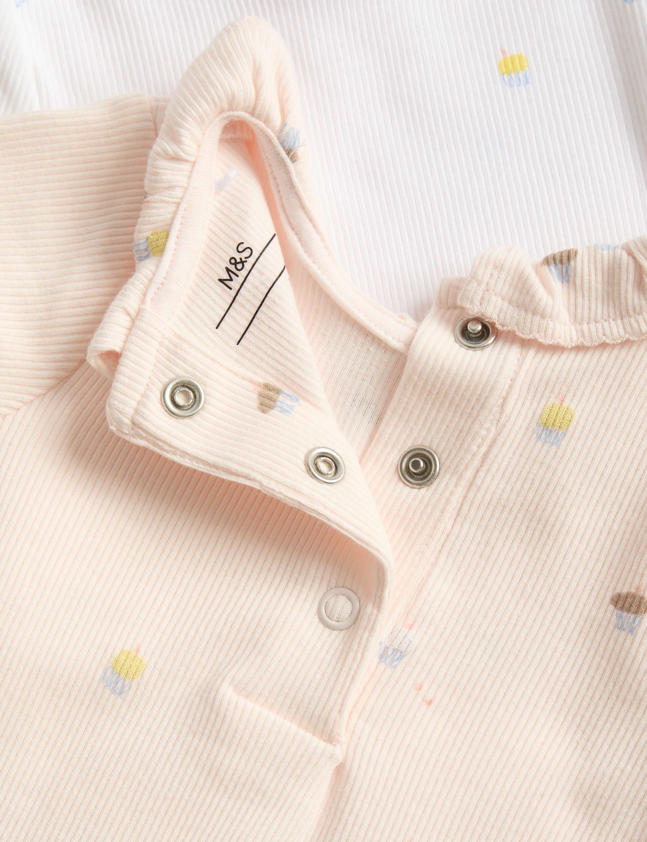 3 Pack Cotton Rich Cupcake Bodysuits (6½lbs-3 Yrs) 4 of 4