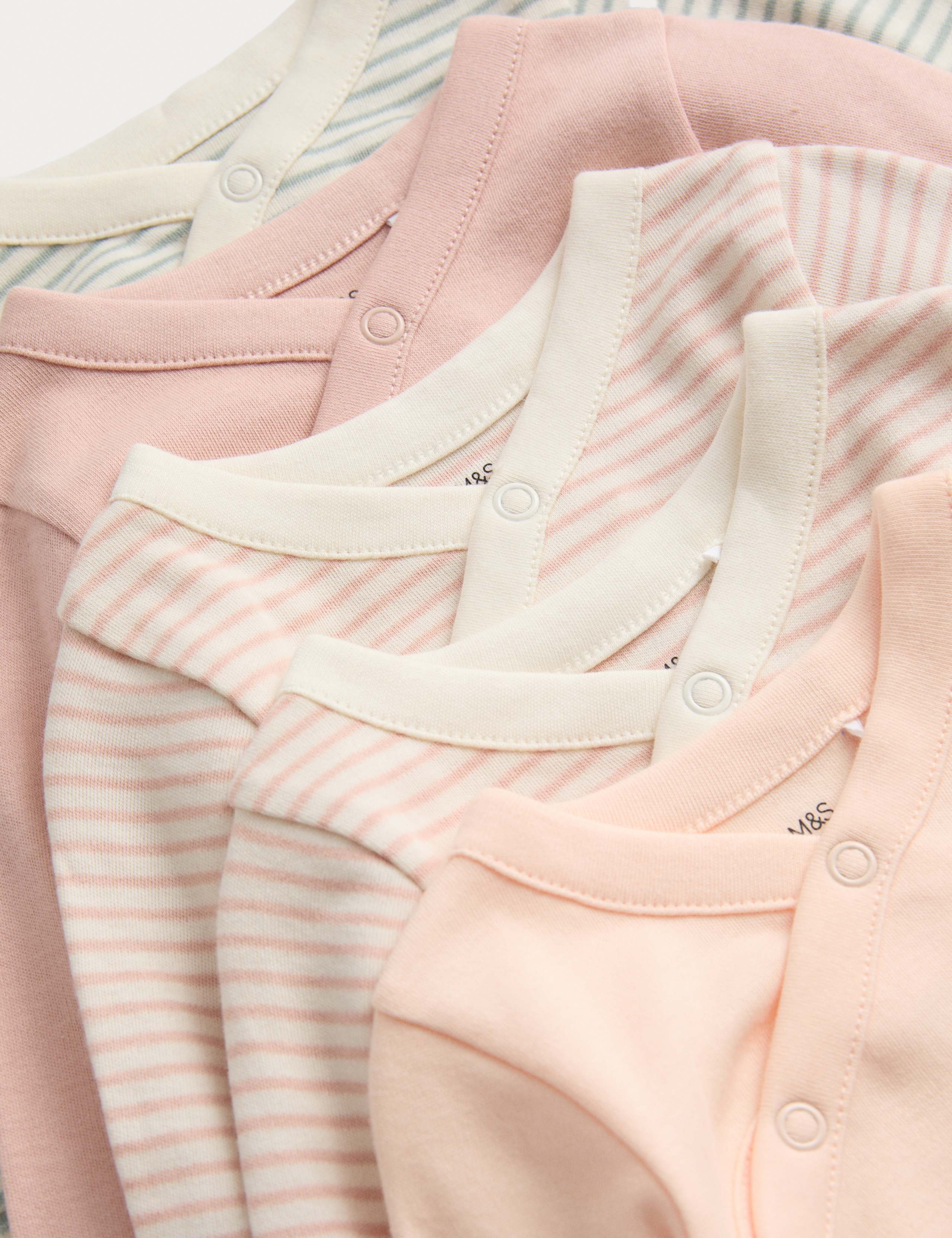 5 Pack Pure Cotton Striped Bodysuits (0 Mths-3 Yrs) 2 of 3