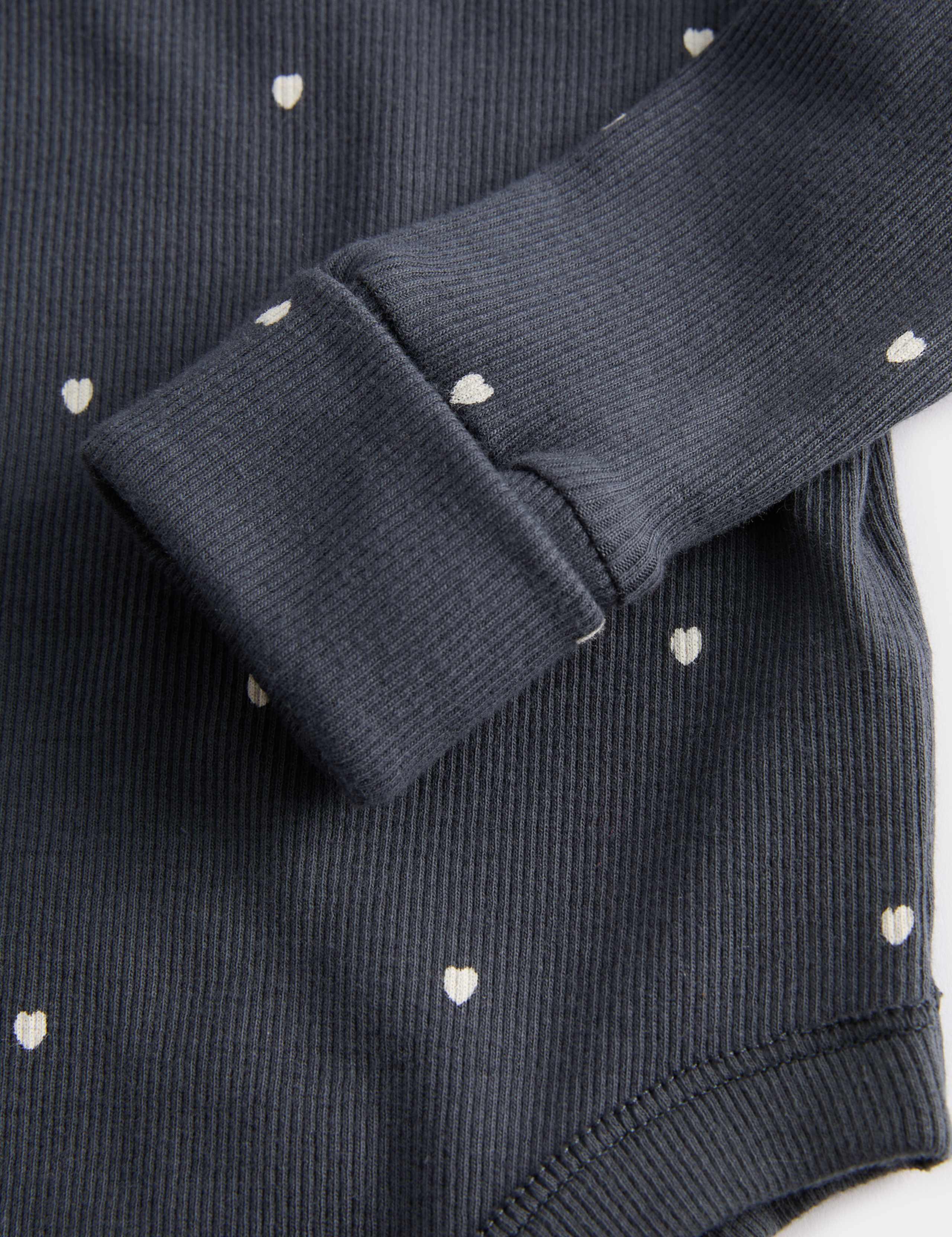 3 Pack Cotton Rich Heart Long Sleeved Bodysuits (0 Mths-3 Yrs) 3 of 3