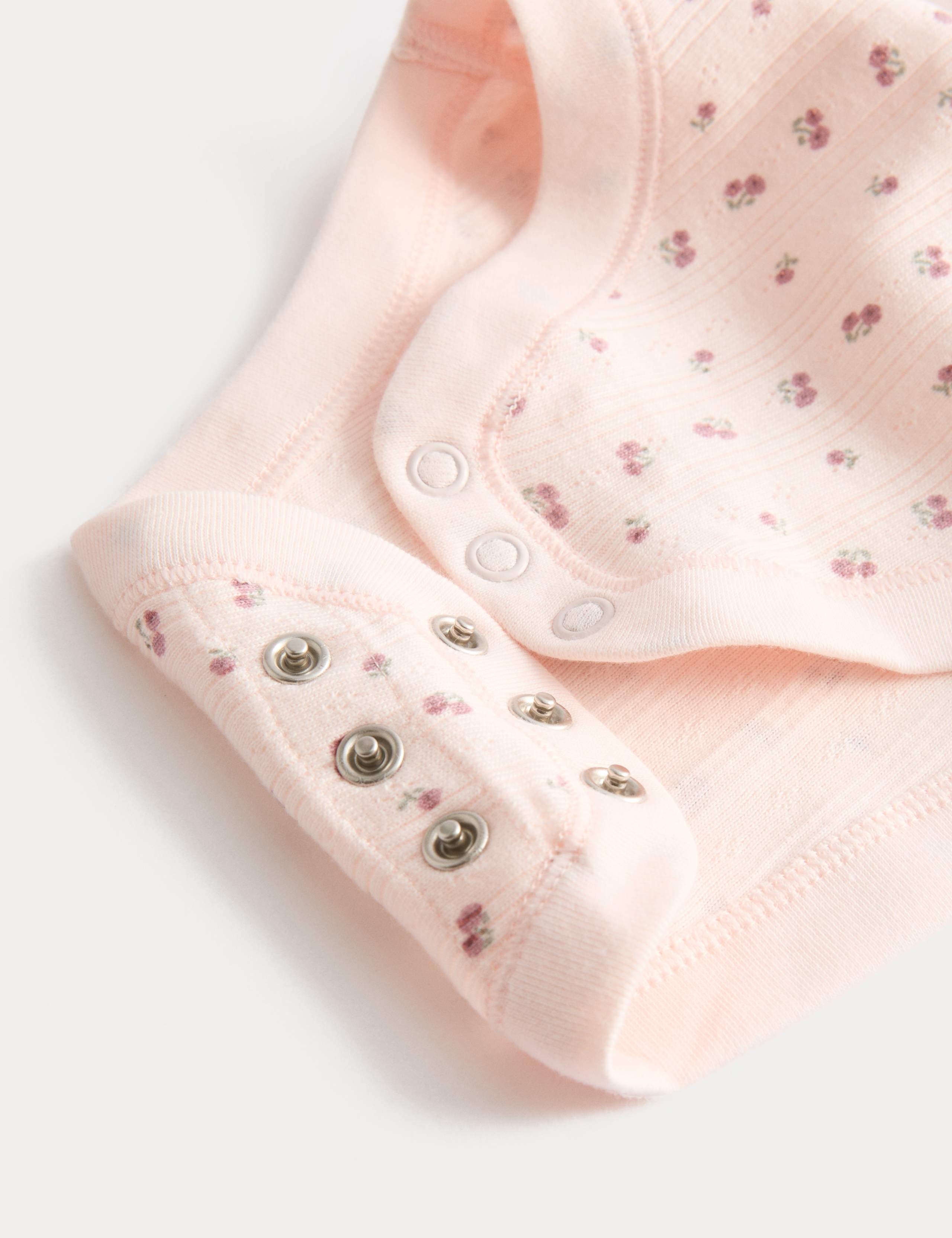 3 Pack Pure Cotton Floral Long Sleeve Bodysuits (0-3 Yrs) 4 of 4