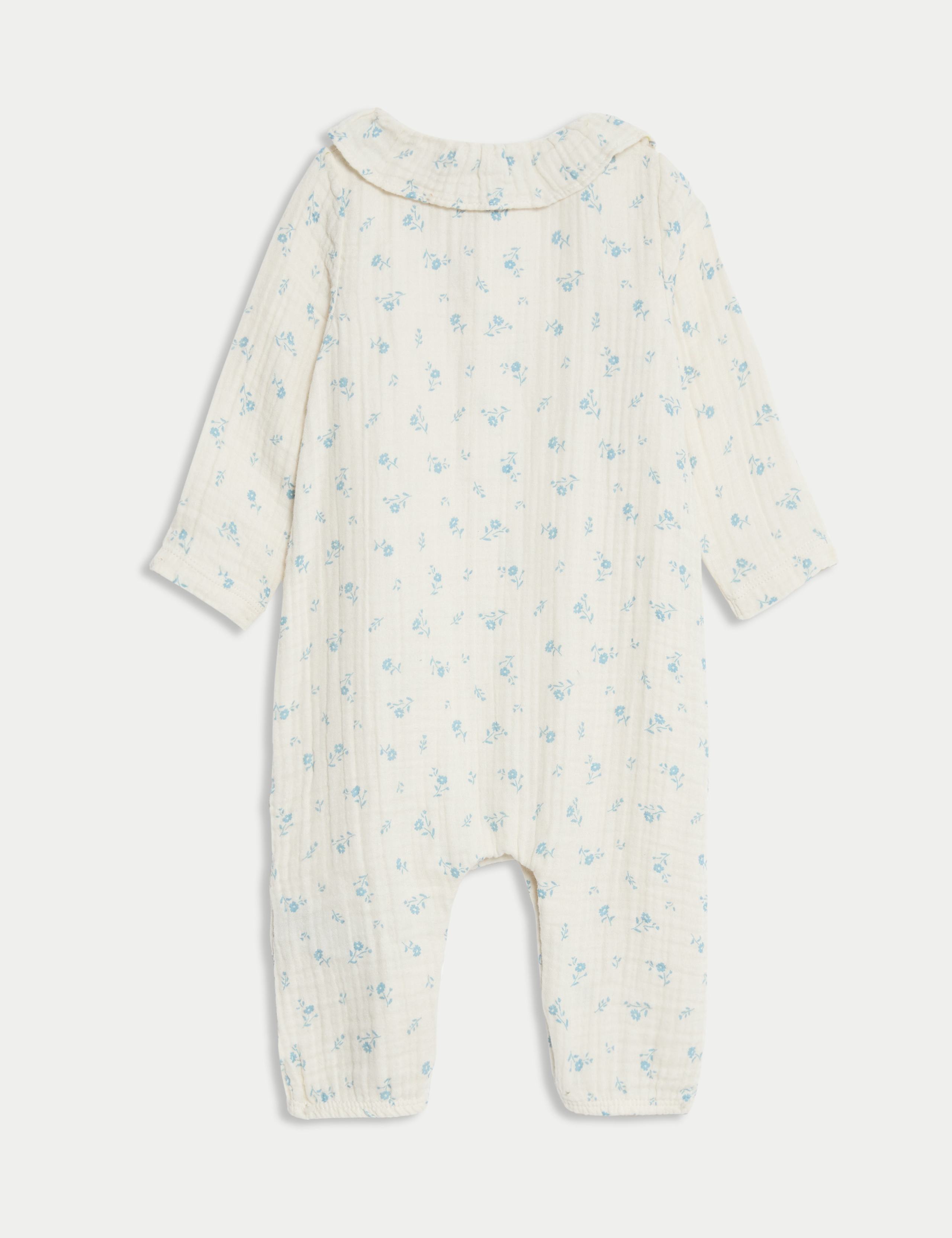Pure Cotton Floral All in One (0-12 Mths) 2 of 3