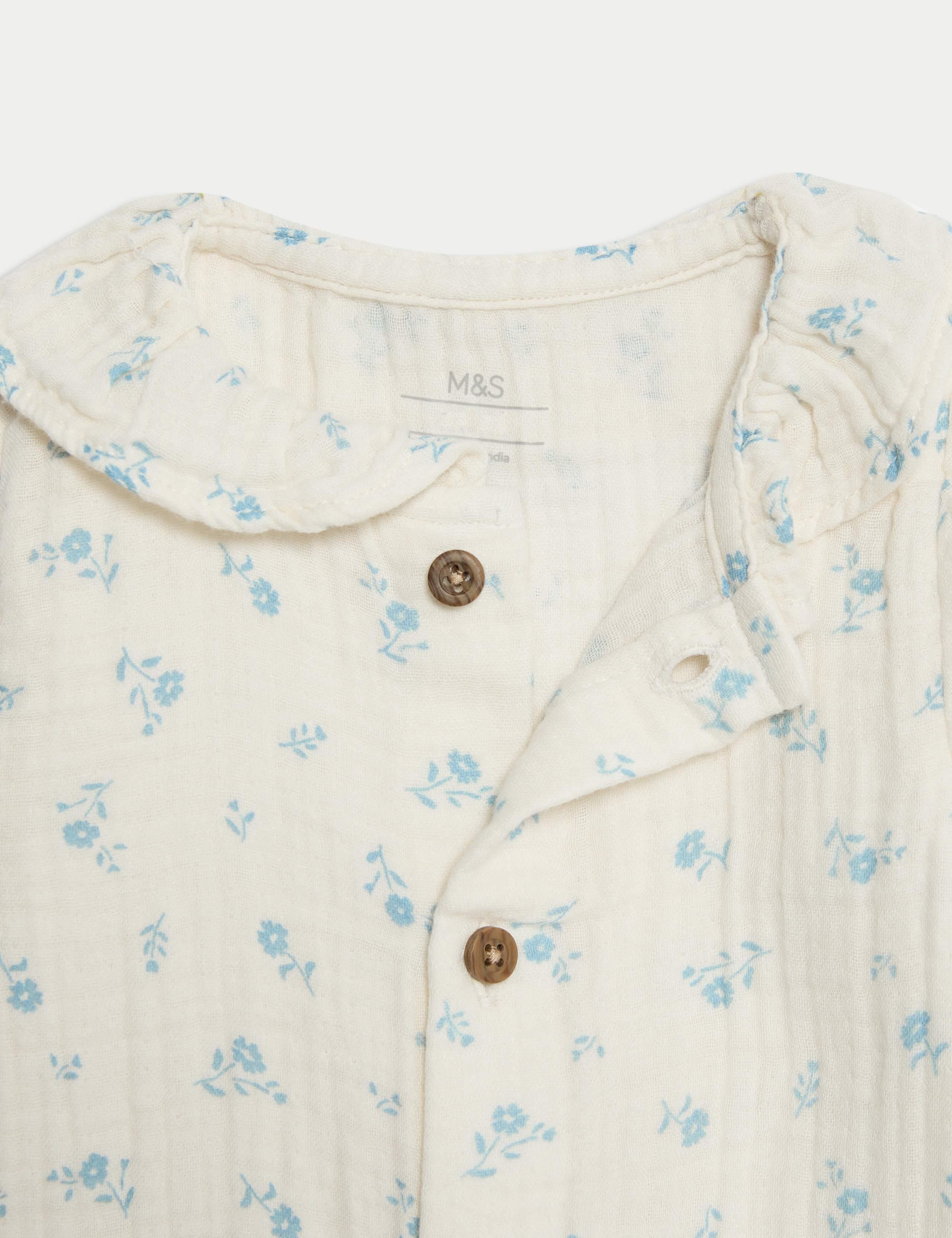 Pure Cotton Floral All in One (0-12 Mths) 3 of 3