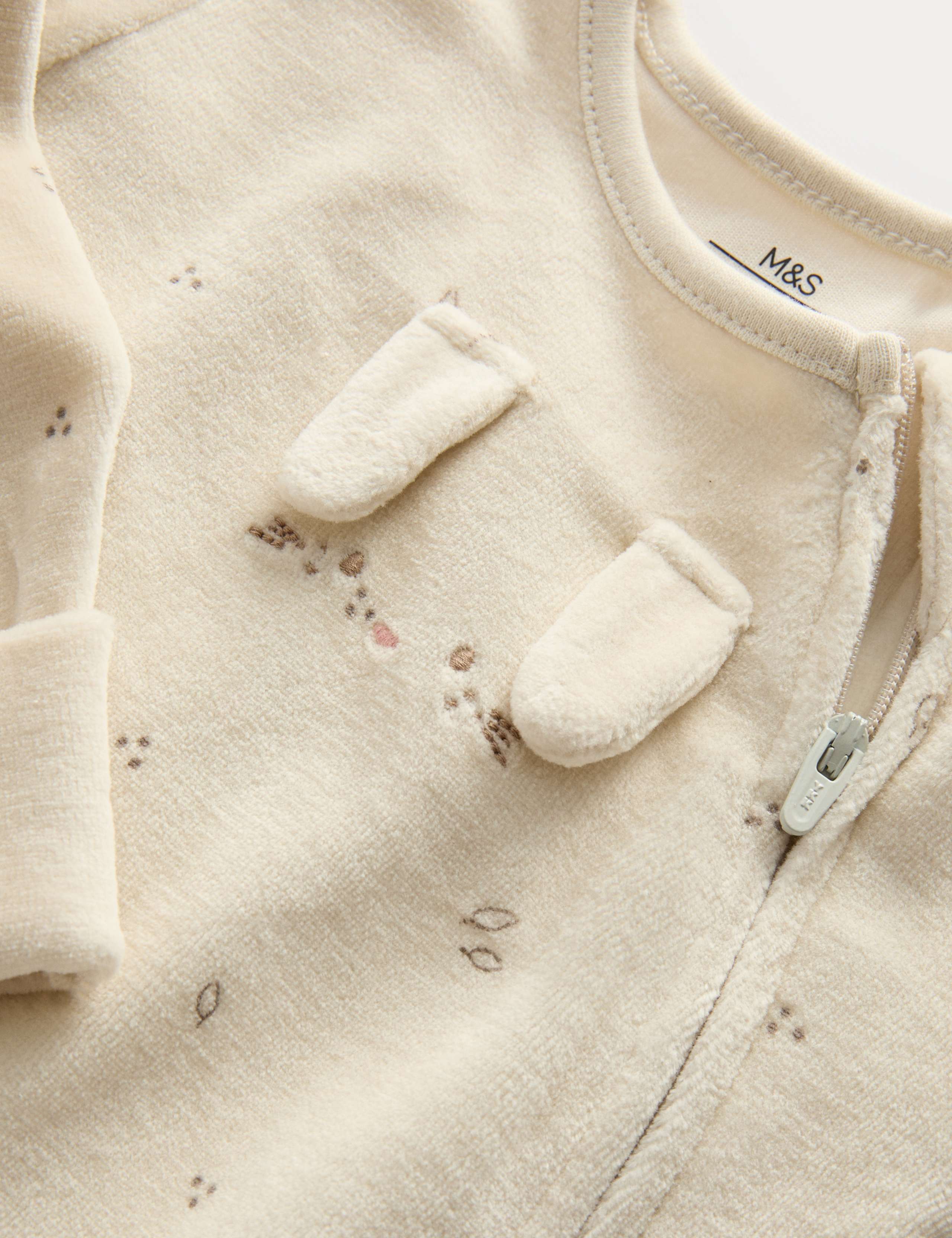 2pk Cotton Rich Velour Bunny Sleepsuits (0-3 Yrs) 2 of 3
