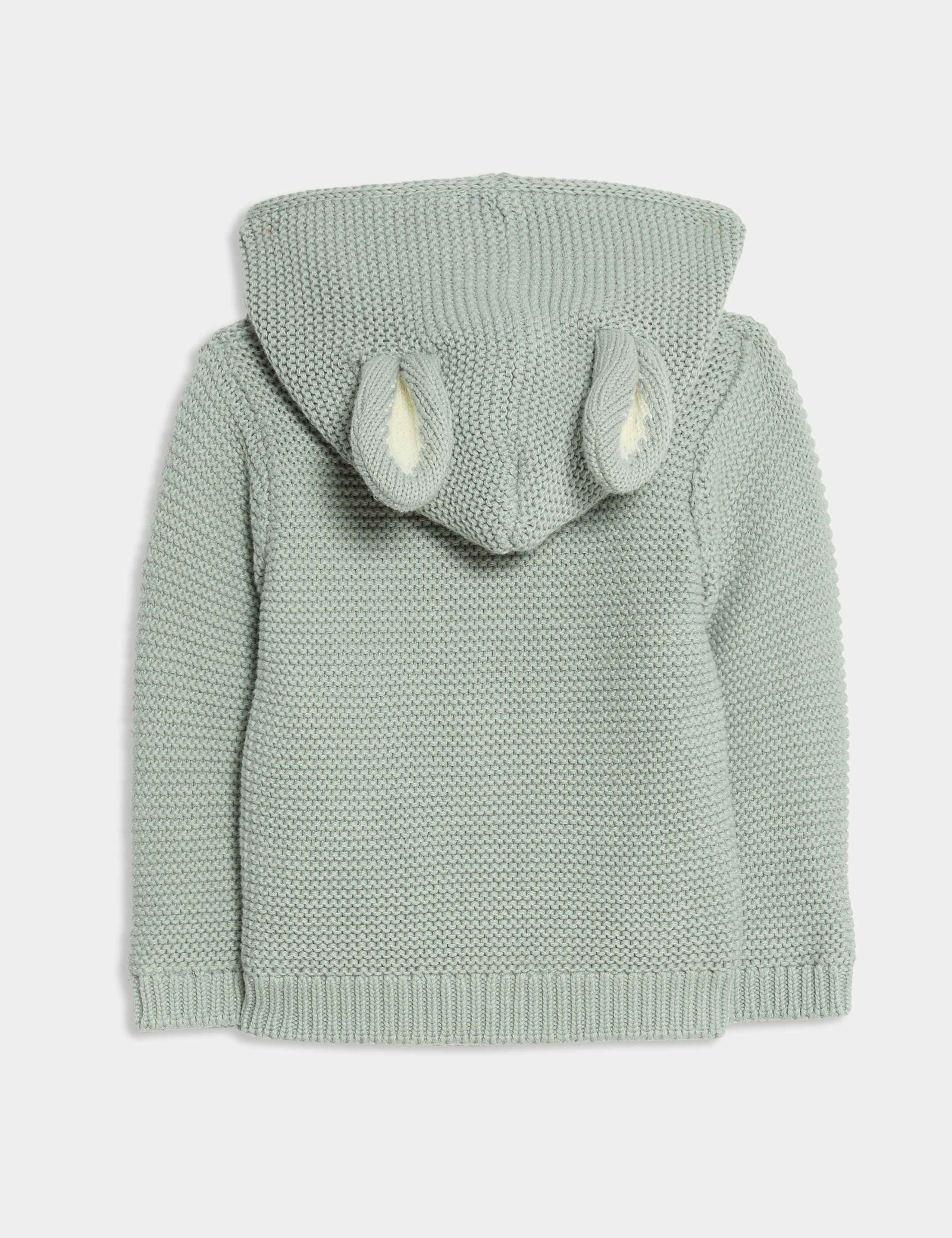 Pure Cotton Knitted Novelty Cardigan (0-12 Mths) 2 of 3
