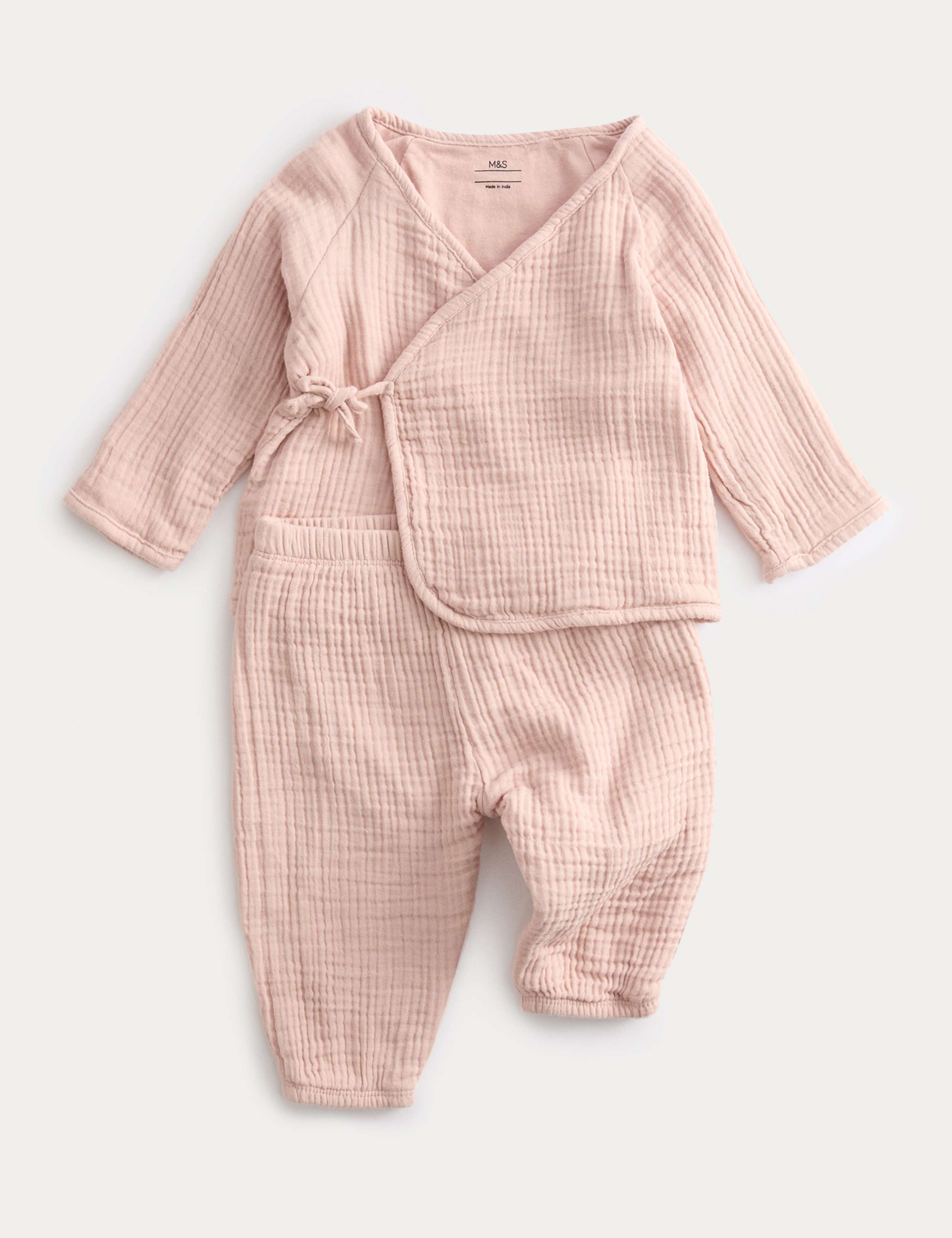 2pc Pure Cotton Wrap Outfit (0-24 Mths) 1 of 3