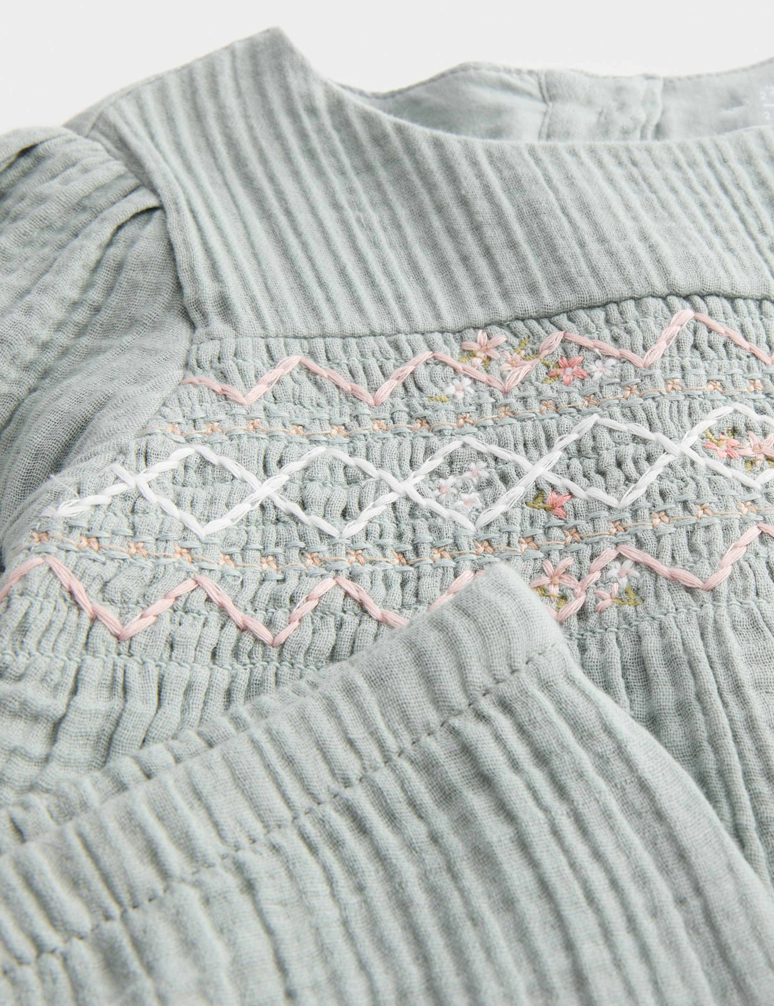 Pure Cotton Smocked Outfit (7lbs-2 Yrs) 2 of 3
