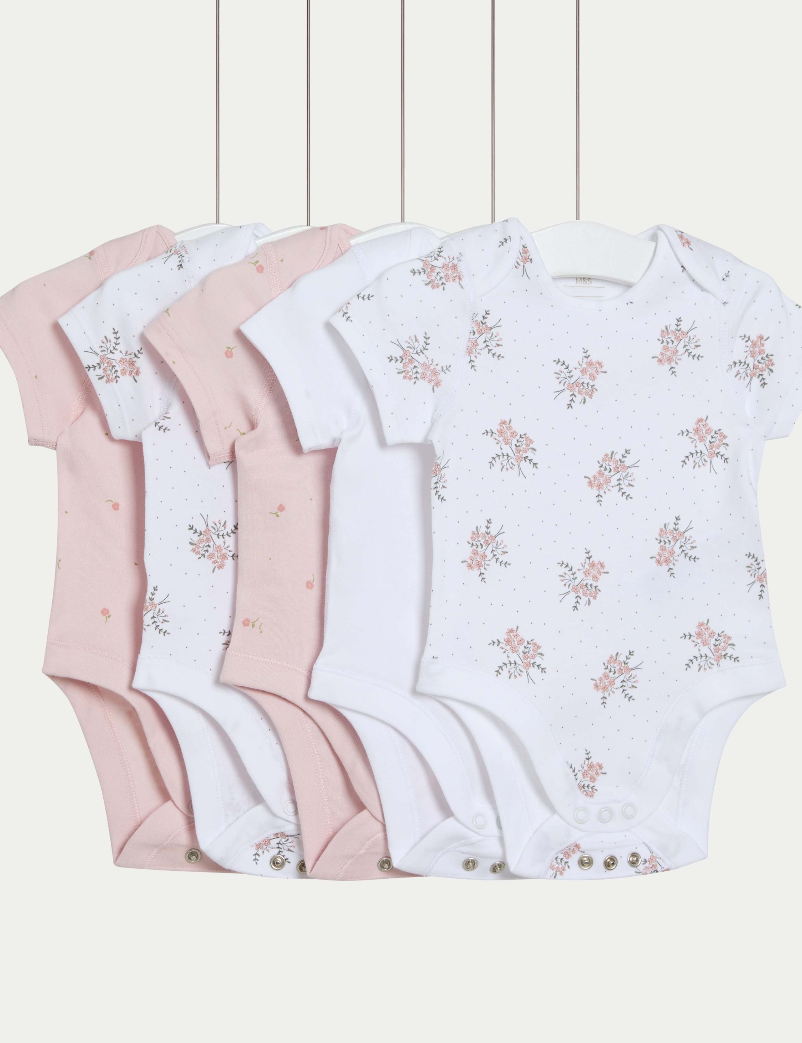 5pk Pure Cotton Grow with Me Bodysuits (0-3 Yrs) 1 of 1