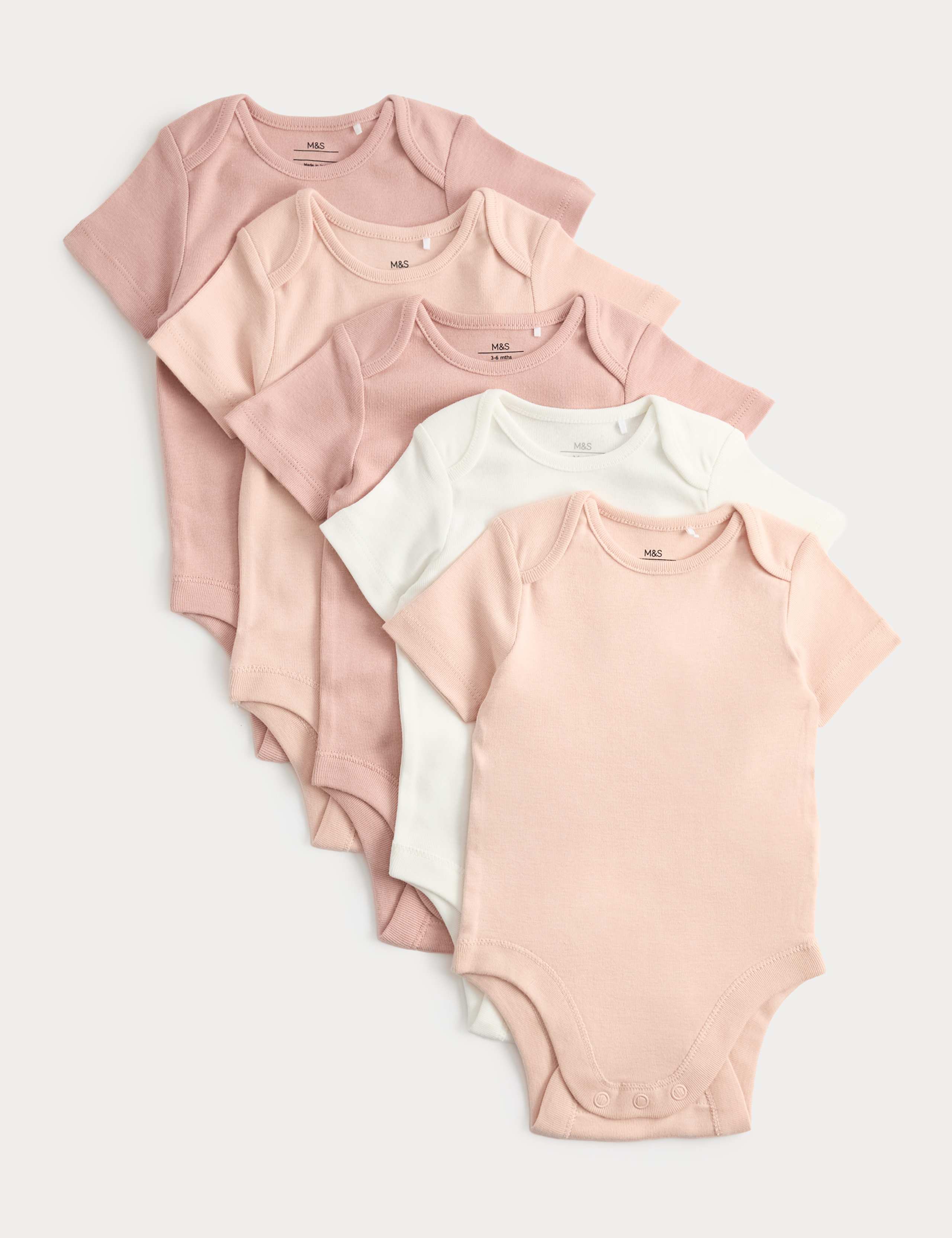 5 Pack Pure Cotton Bodysuits (7lbs-3 Yrs) 1 of 3