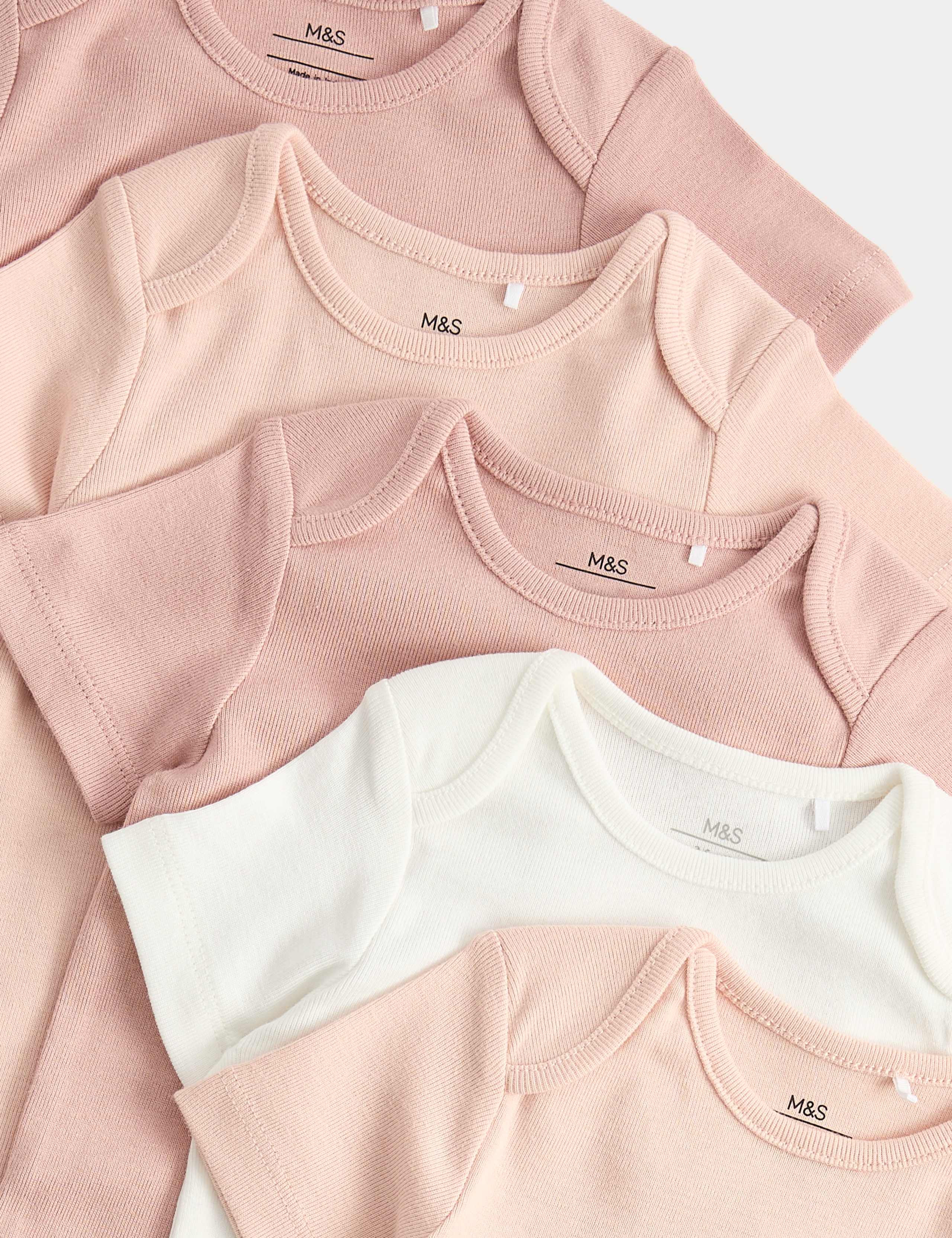 5 Pack Pure Cotton Bodysuits (7lbs-3 Yrs) 2 of 3