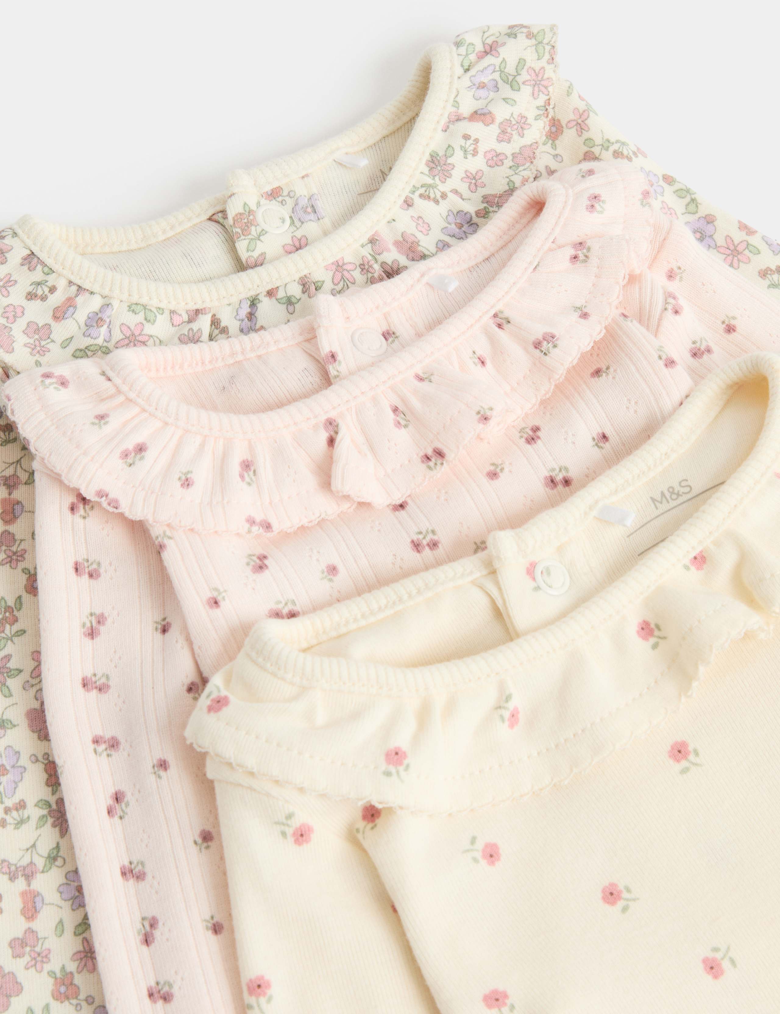 3 Pack Floral Long Sleeve Bodysuits (7lbs-3 Yrs) 2 of 3