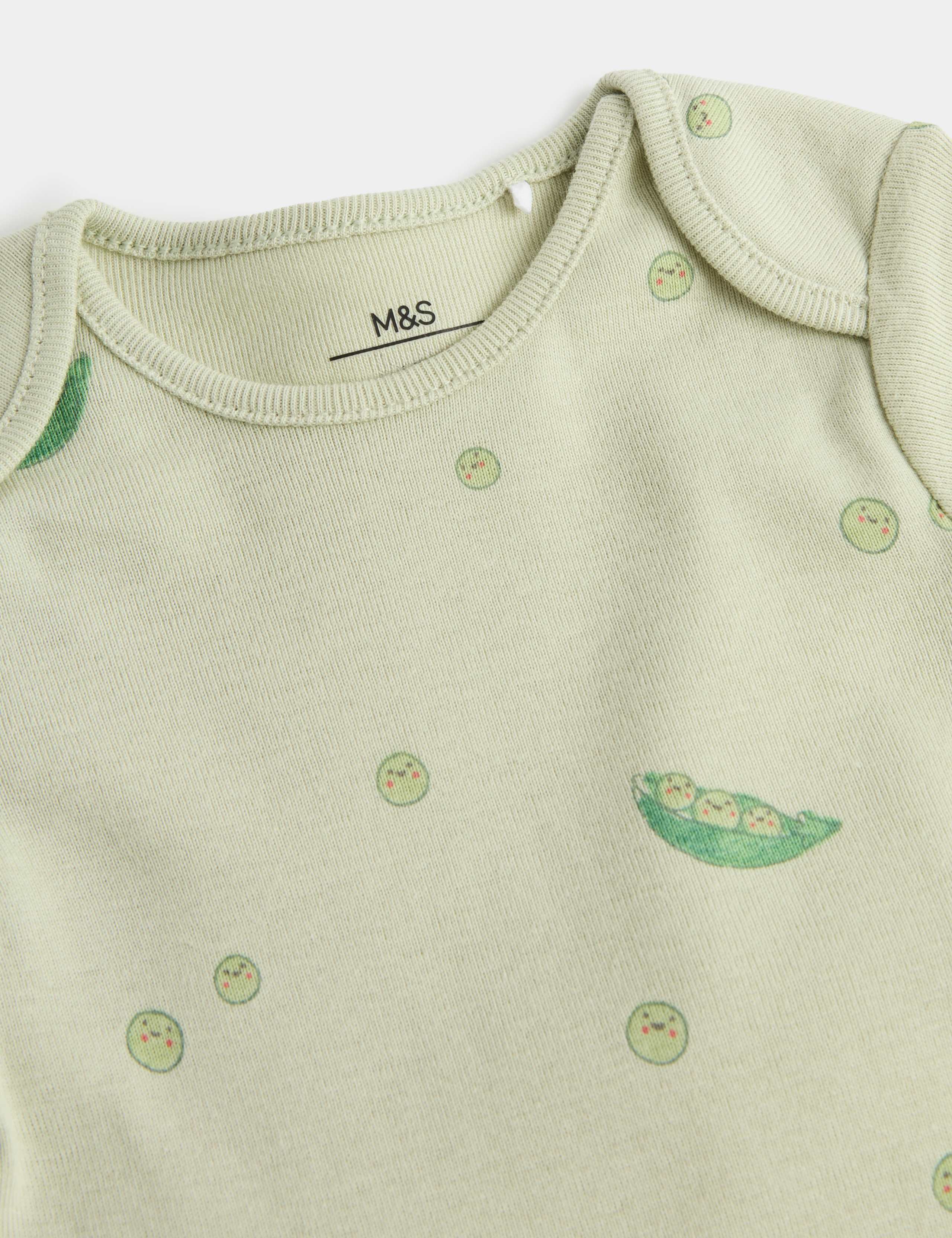 3 Pack Pure Cotton Peas Bodysuits (7lbs - 3 Yrs) 2 of 3
