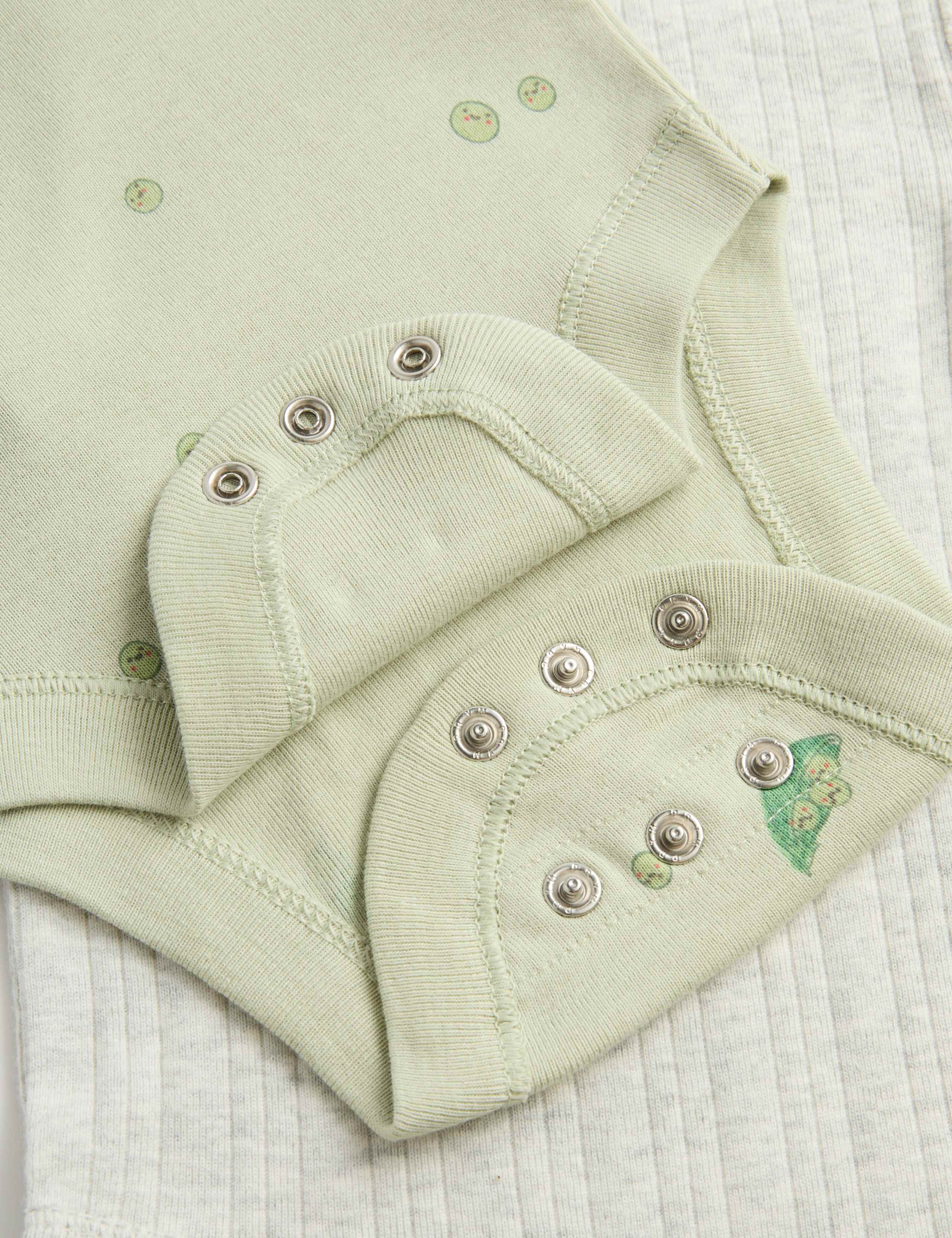 3 Pack Pure Cotton Peas Bodysuits (7lbs - 3 Yrs) 3 of 3