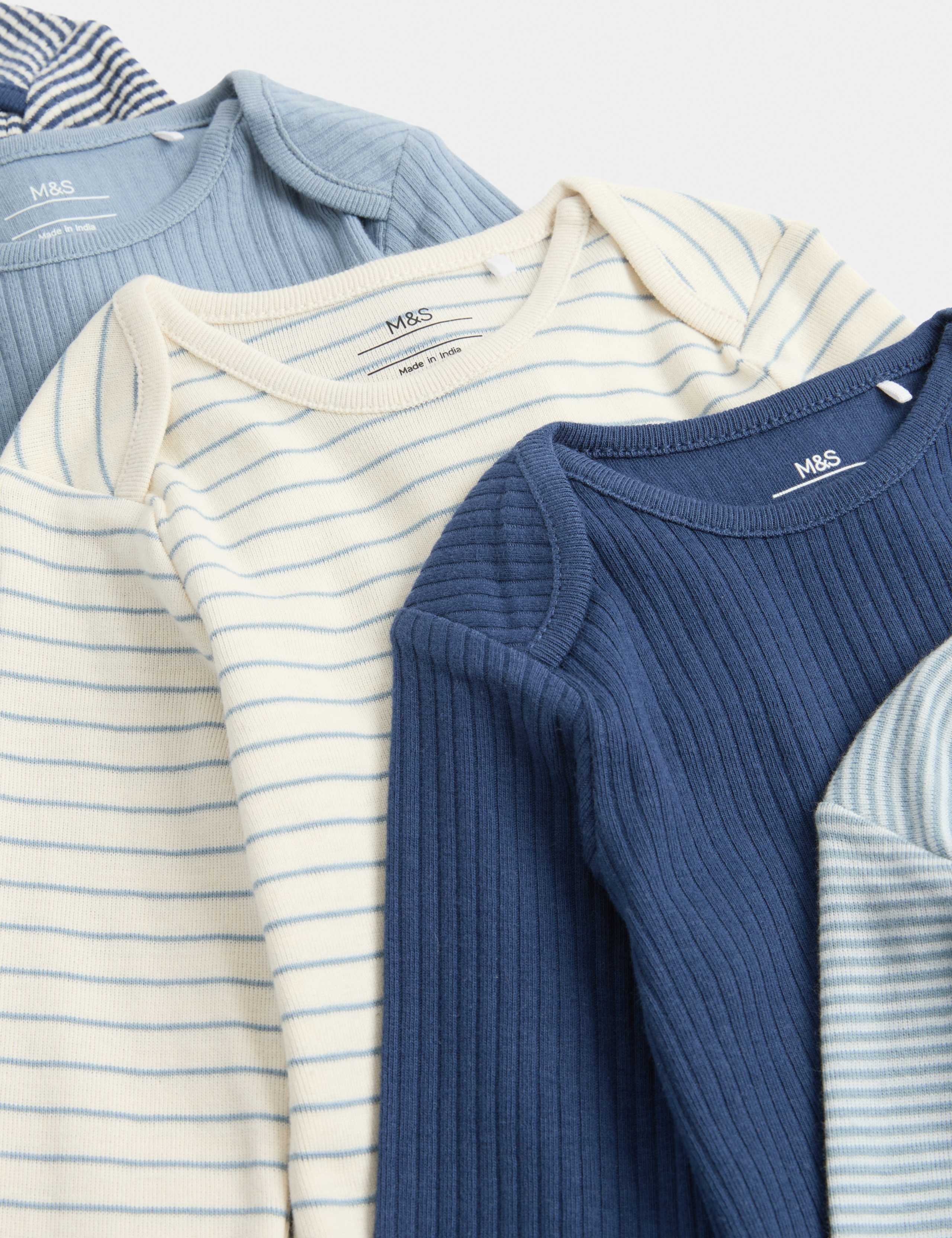 5 Pack Striped Long Sleeve Bodysuits (7lbs-3 Yrs) 2 of 3