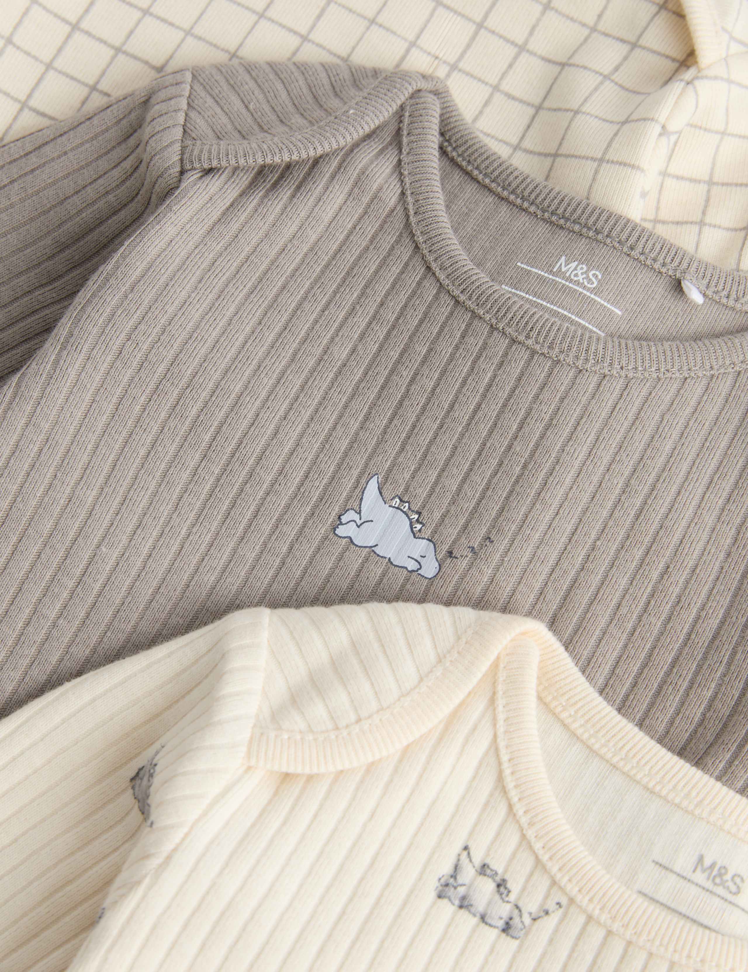 3 Pack Cotton Rich Dino Bodysuits (7lbs - 3 Yrs) 2 of 3