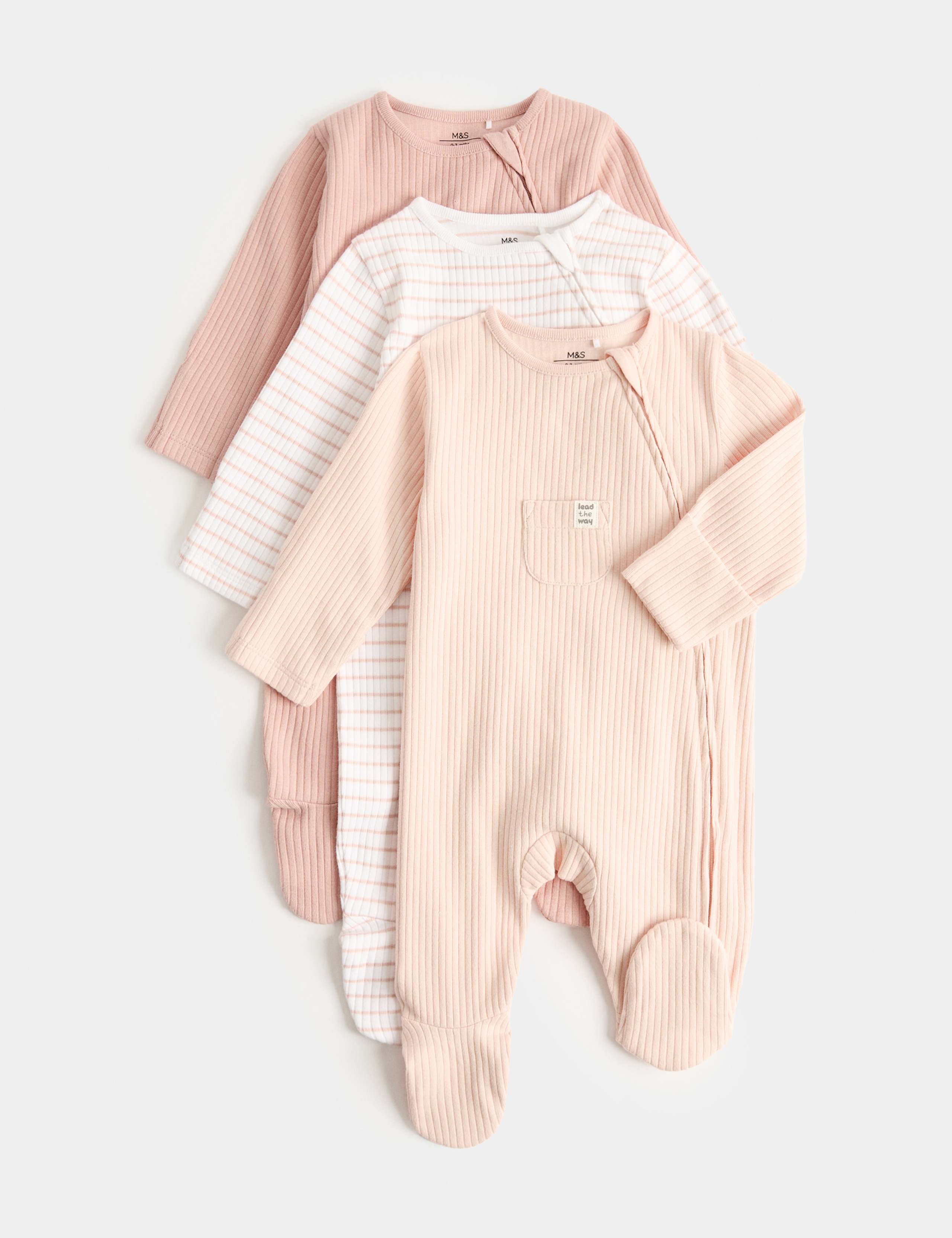 3 Pack Cotton Rich Statement Sleepsuits (7lbs - 3 Yrs) 1 of 2