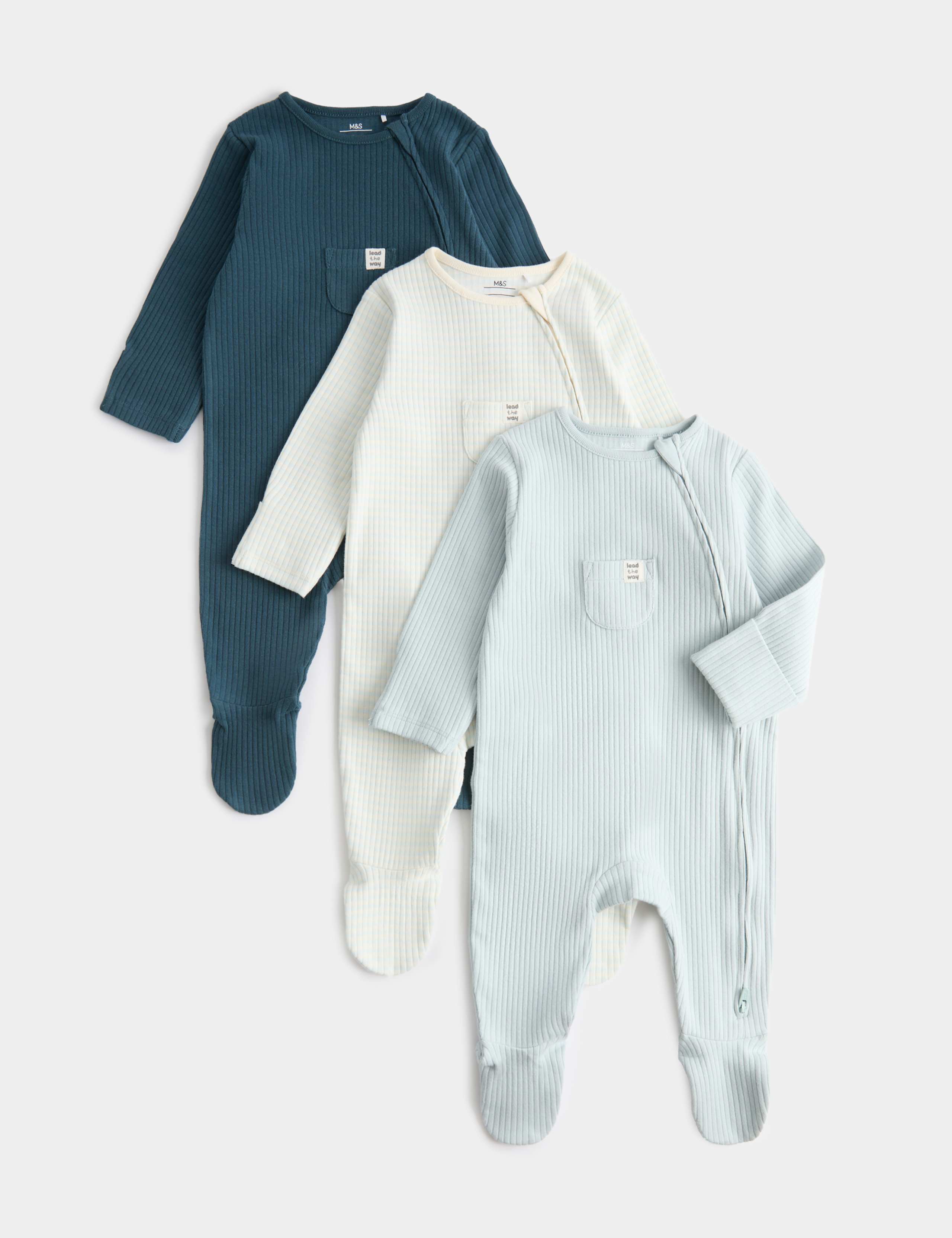 3 Pack Cotton Rich Statement Sleepsuits (7lbs - 3 Yrs) 1 of 2