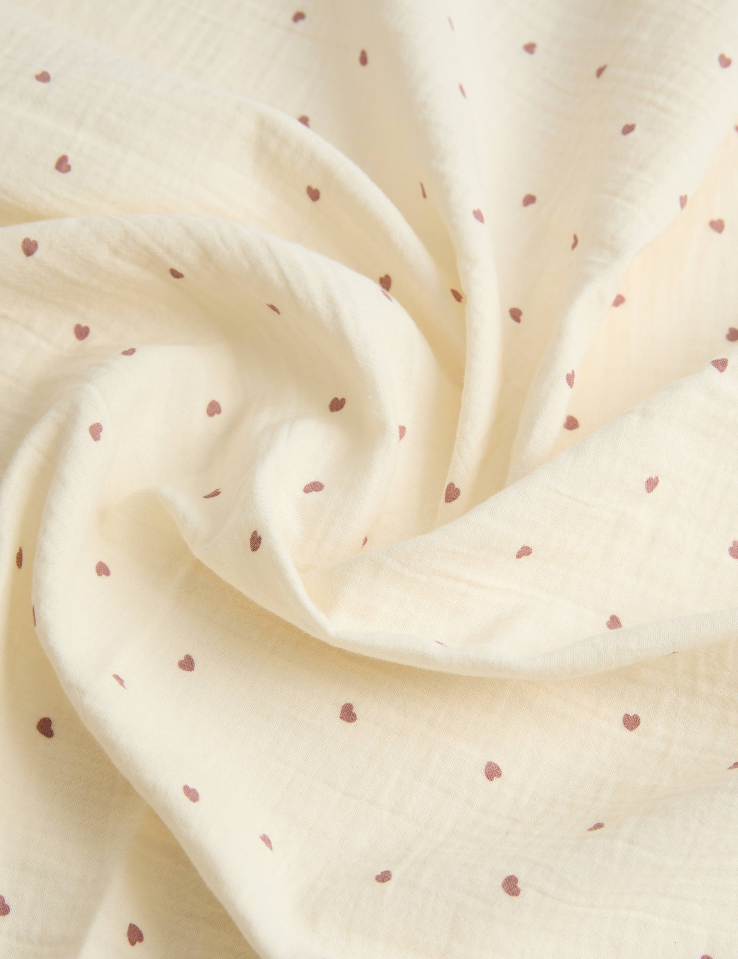 3 Pack Pure Cotton Heart Muslins 2 of 2