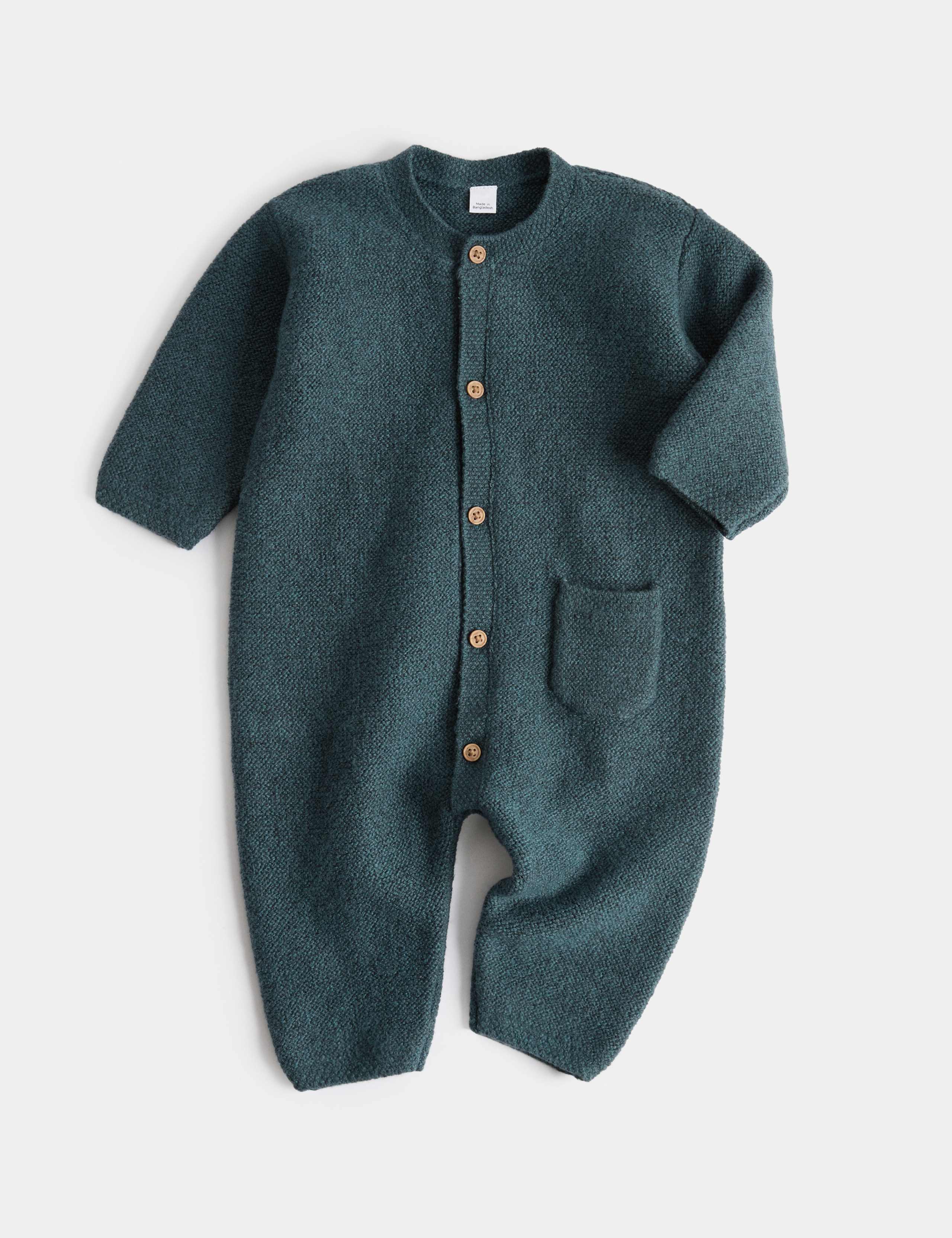 Cotton Rich Knitted All In One With Pocket (7lbs-1 Yrs) 1 of 2