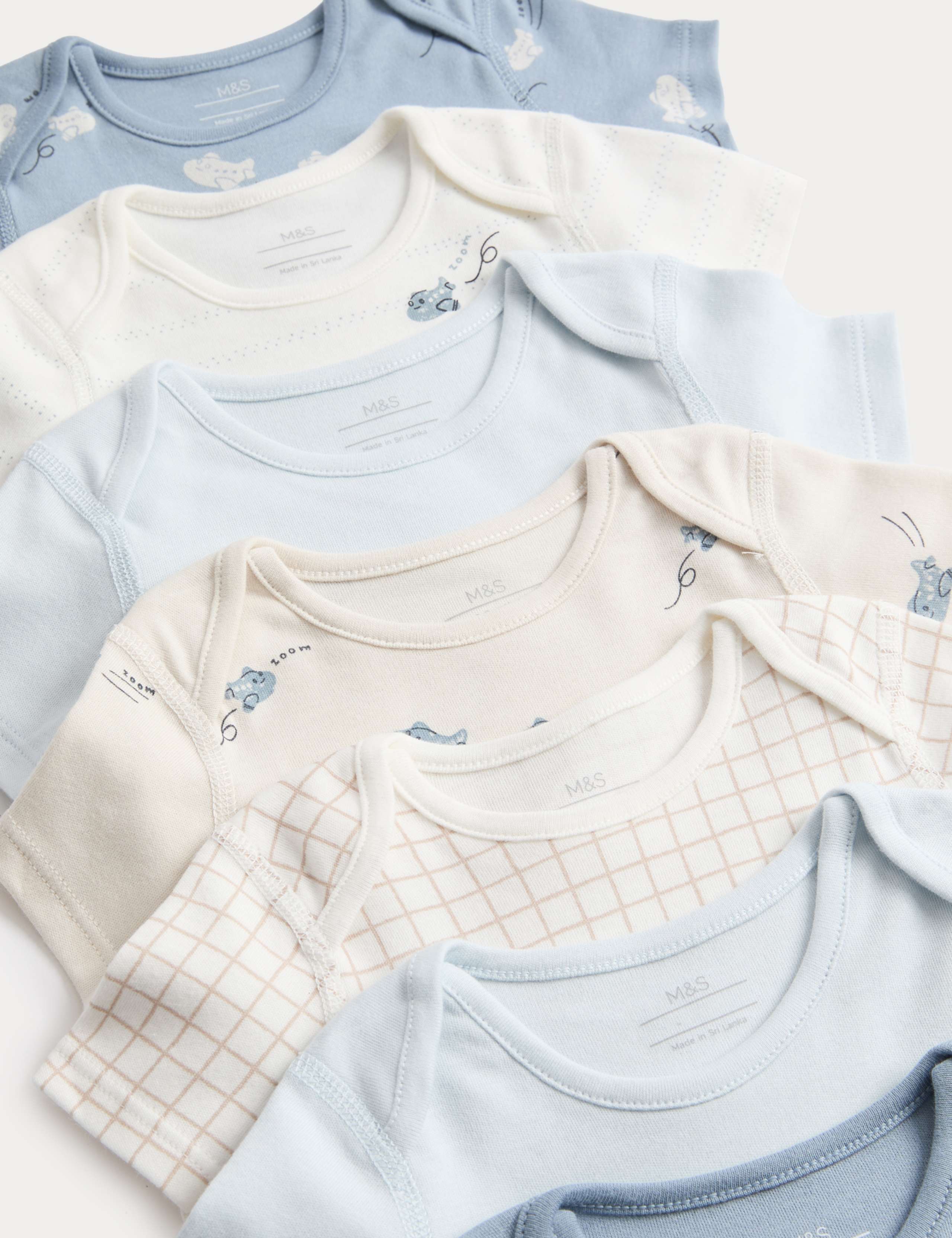 7 Pack Pure Cotton Plane Bodysuits (5lbs-3 Yrs) 2 of 3