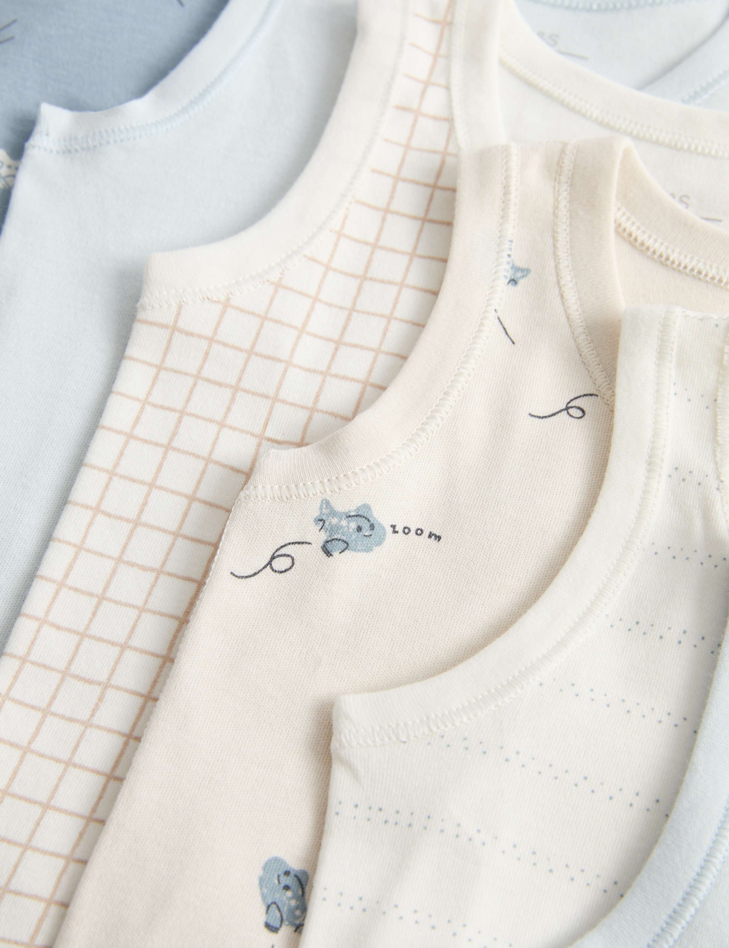 7 Pack Pure Cotton Patterned Bodysuits (7lbs-3 Yrs) 3 of 6