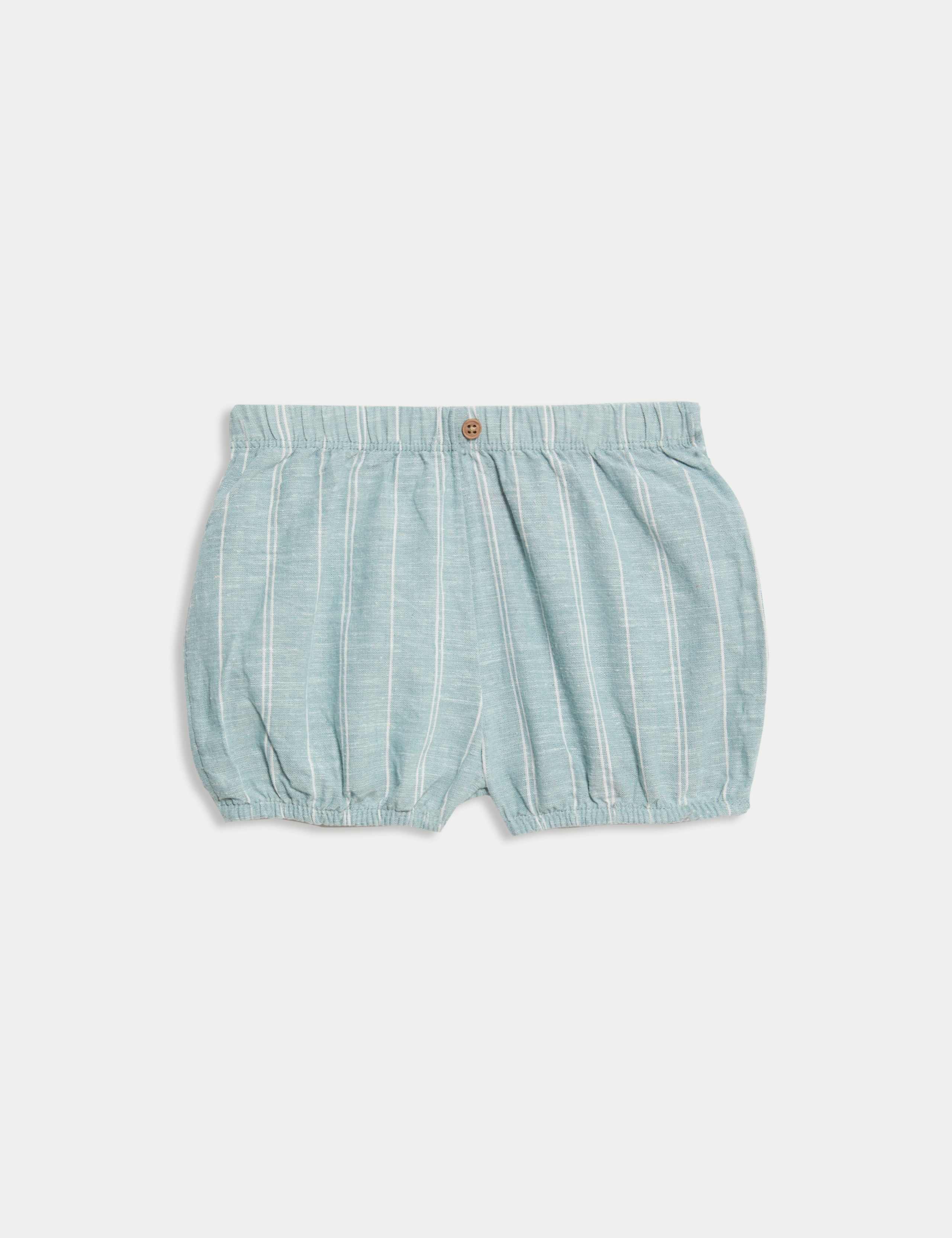 3pc Linen Blend Shorts Outfit (7lbs - 12 Mths) 3 of 6