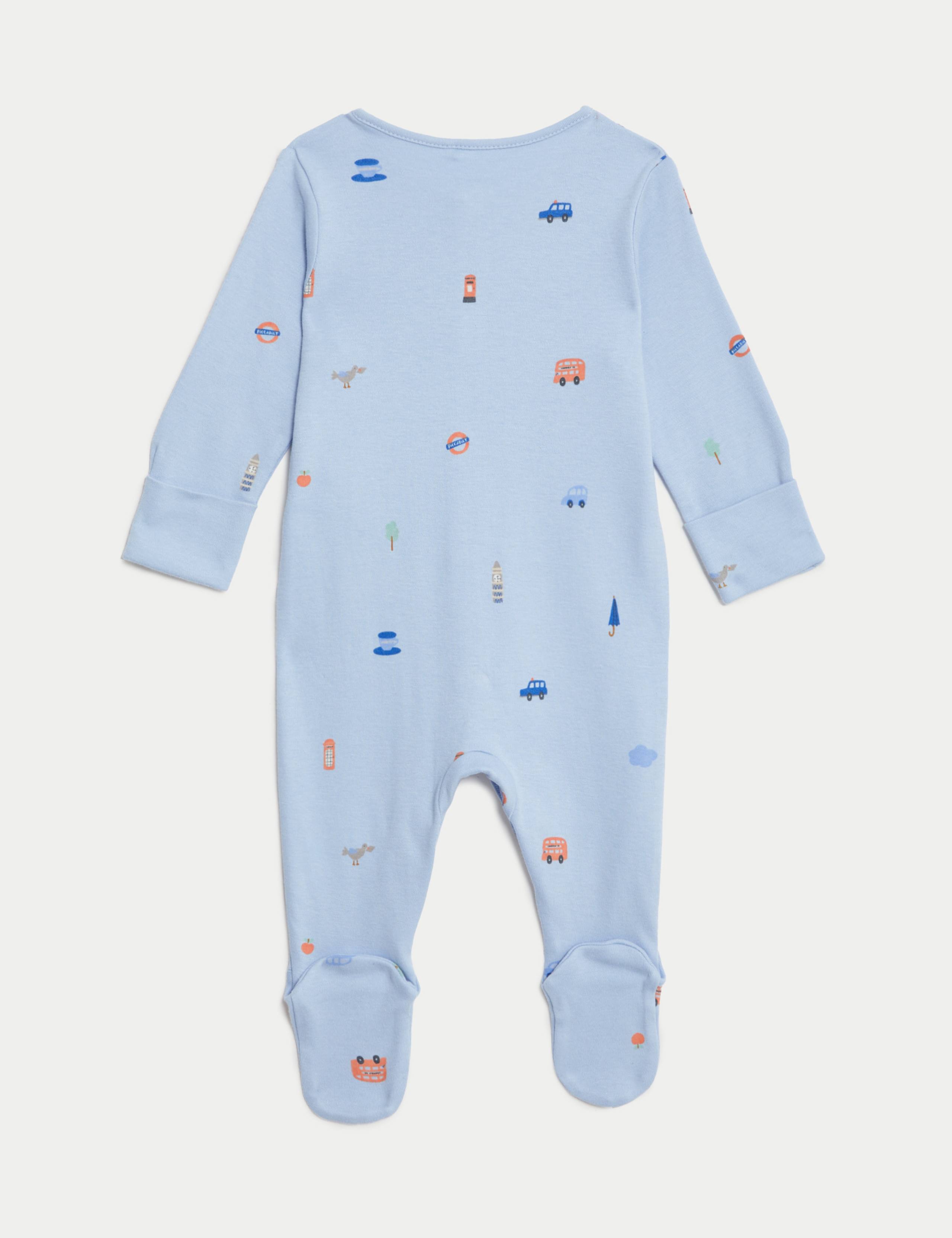 3pk Pure Cotton London Sleepsuits (6½lbs-3 Yrs) 3 of 5