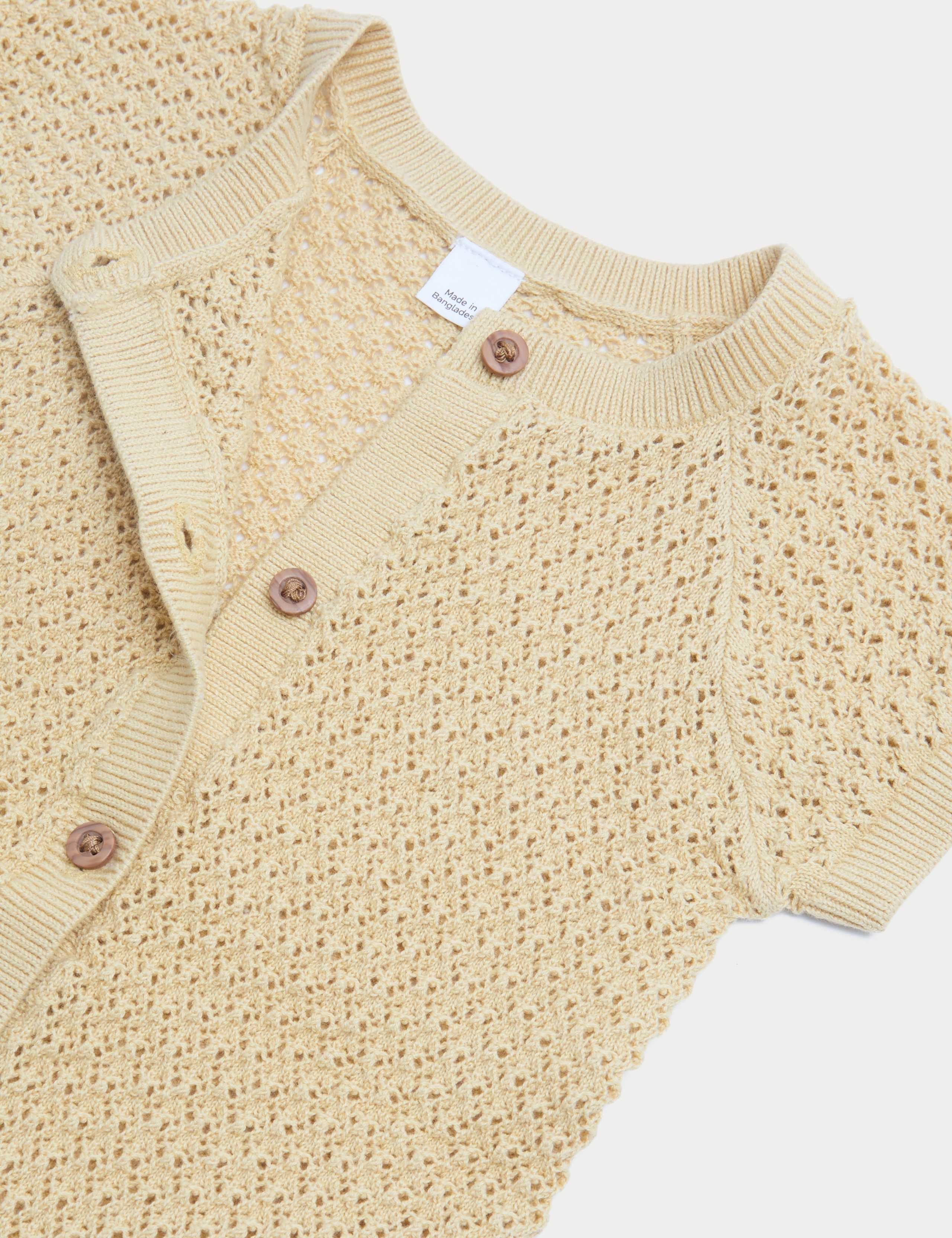 Pure Cotton Unisex Knitted Romper (7lbs-2 Yrs) 2 of 2