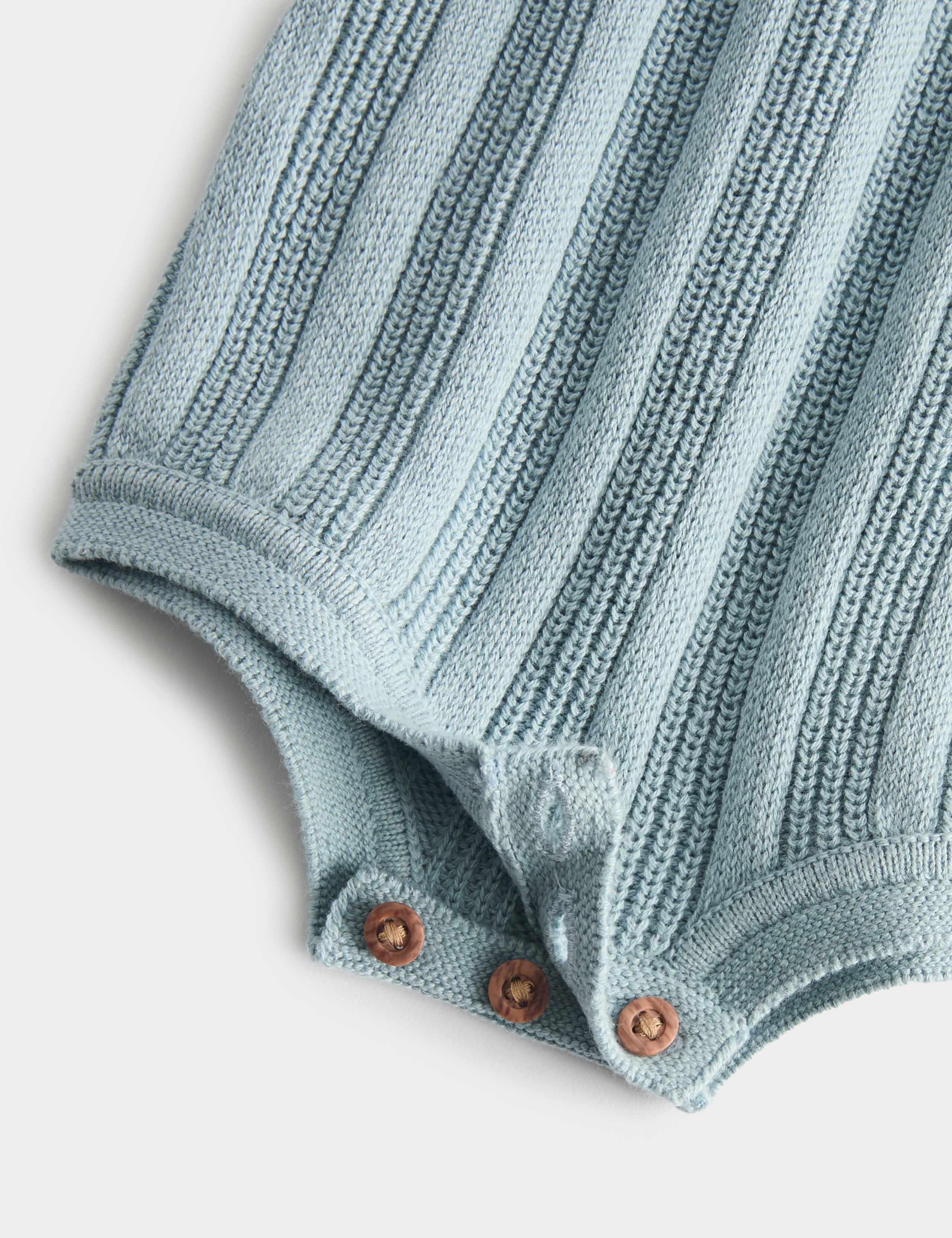 Pure Cotton Knitted Bibshort (0-12 Mths) 2 of 3