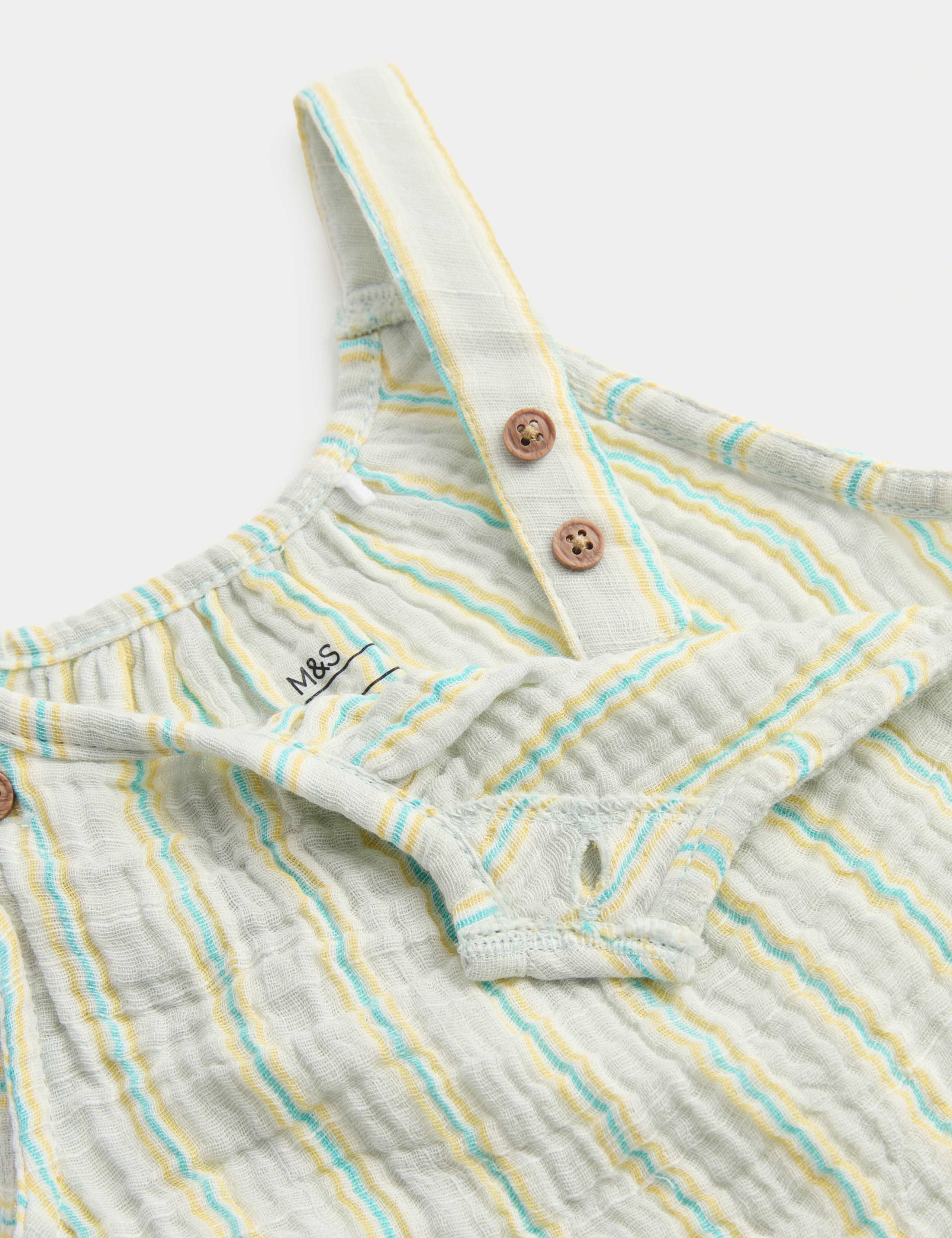 Pure Cotton Woven Bibshort (7lbs - 12 Mths) 3 of 3