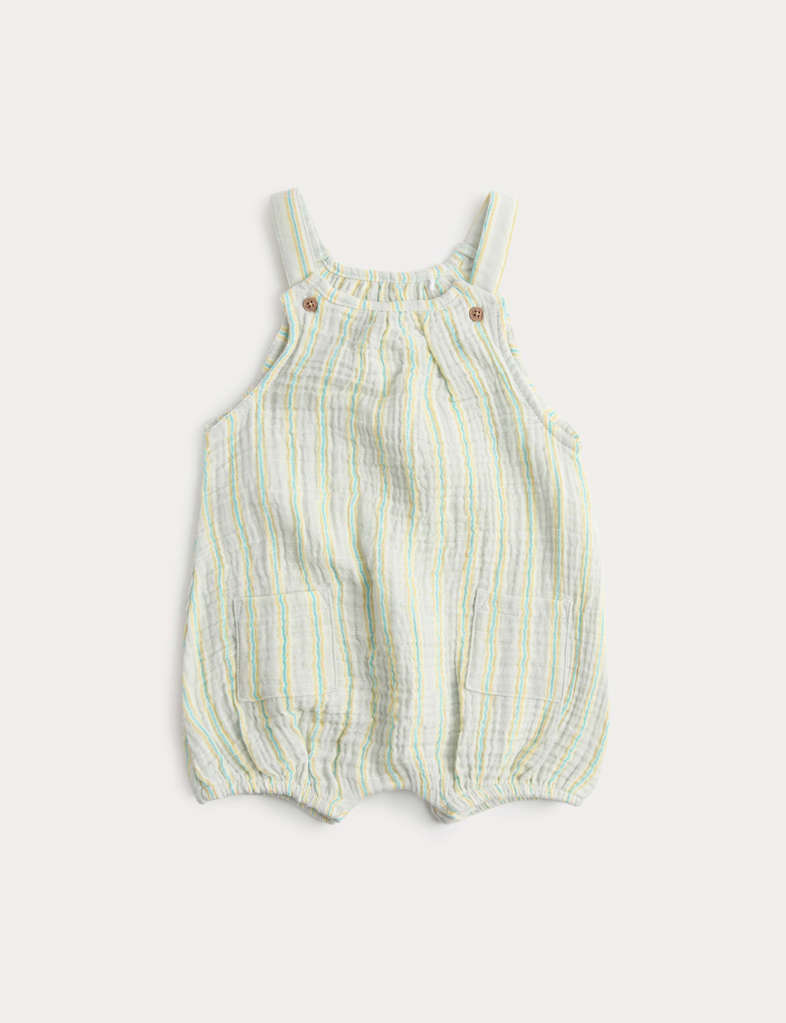 Pure Cotton Woven Bibshort (7lbs - 12 Mths) 1 of 3