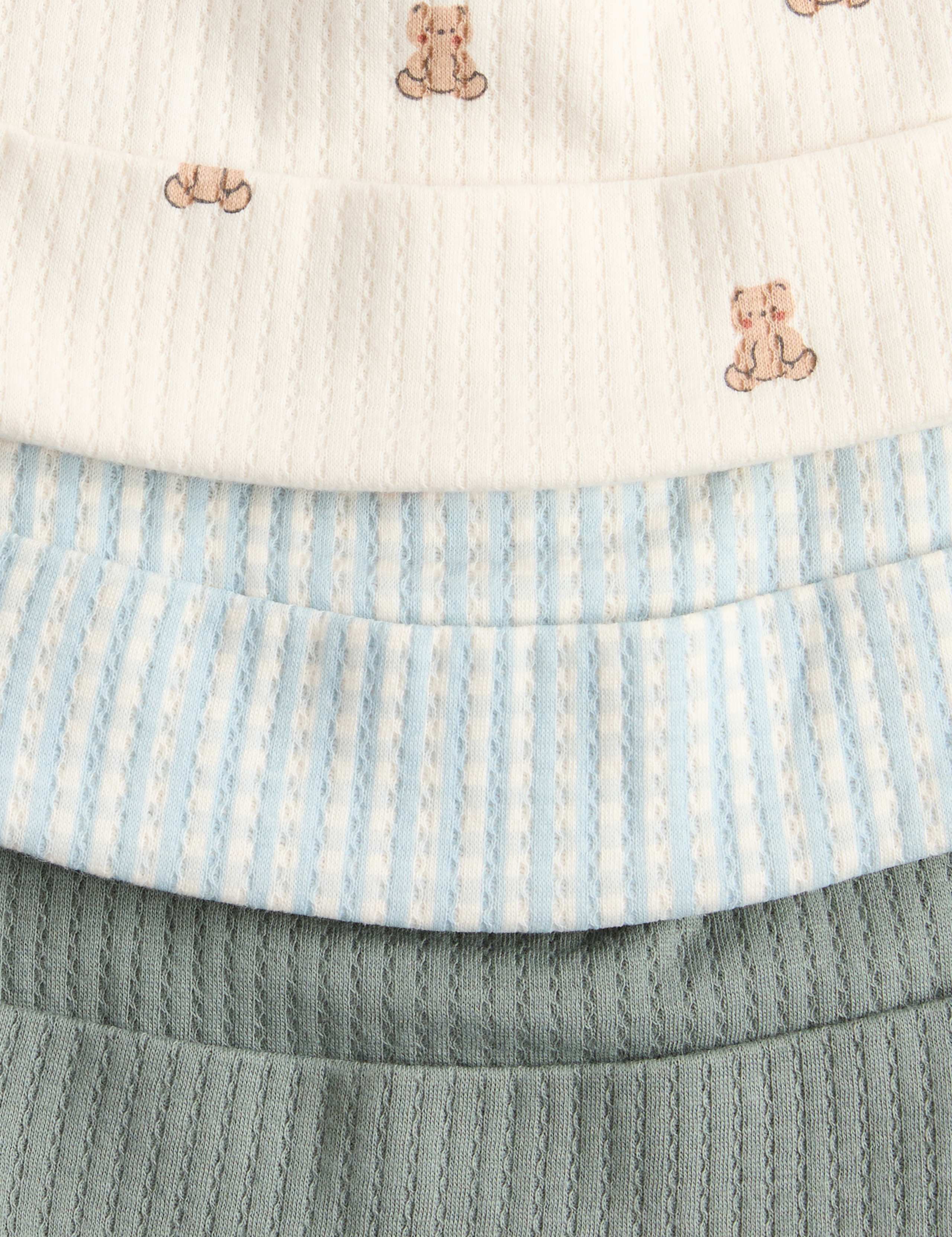 Kids' 3 Pack Pure Cotton Hats with Ears (0-12 Mths) 2 of 2