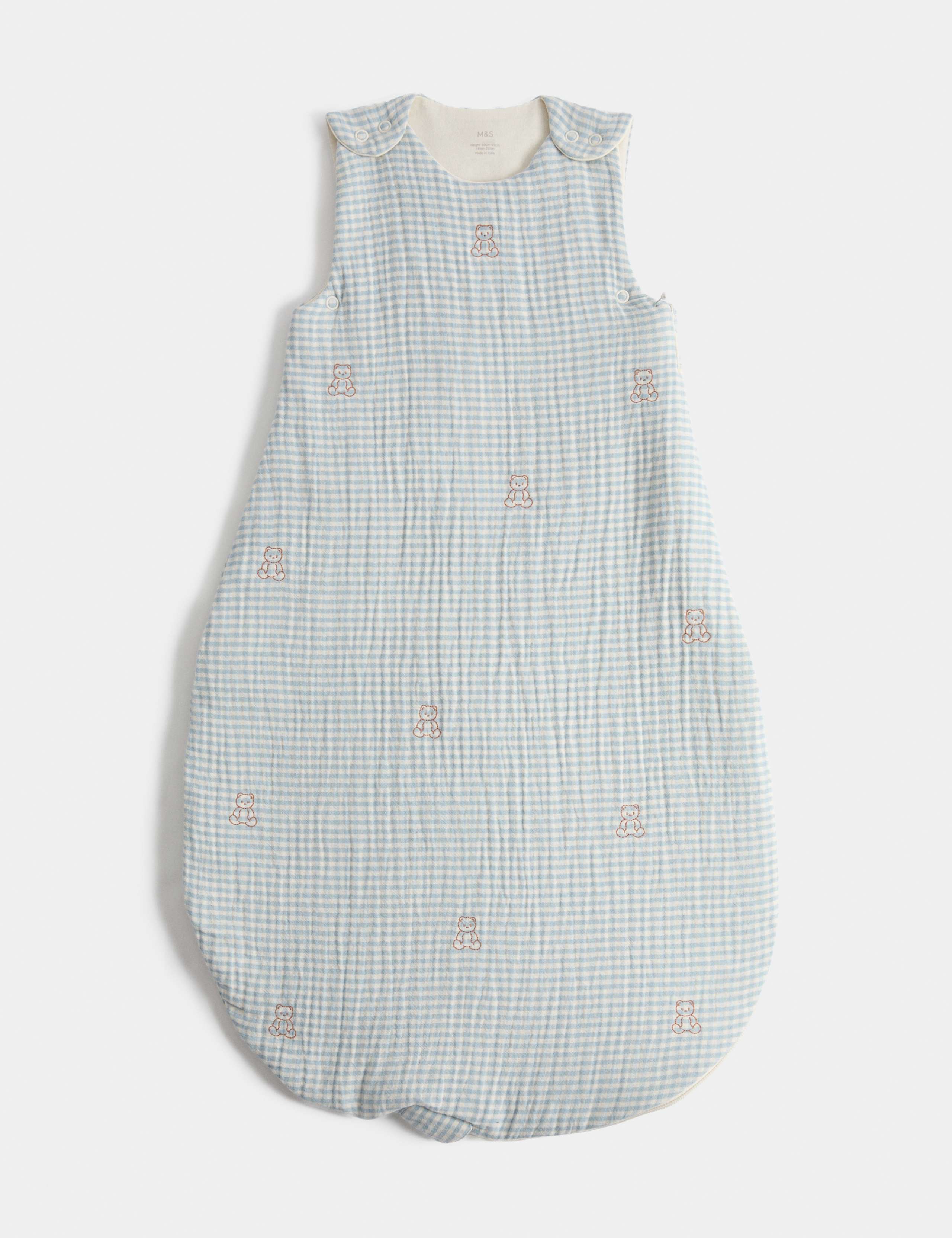 Pure Cotton Gingham 2.5 Tog Baby Sleeping Bag (0-36 Mths) 1 of 4