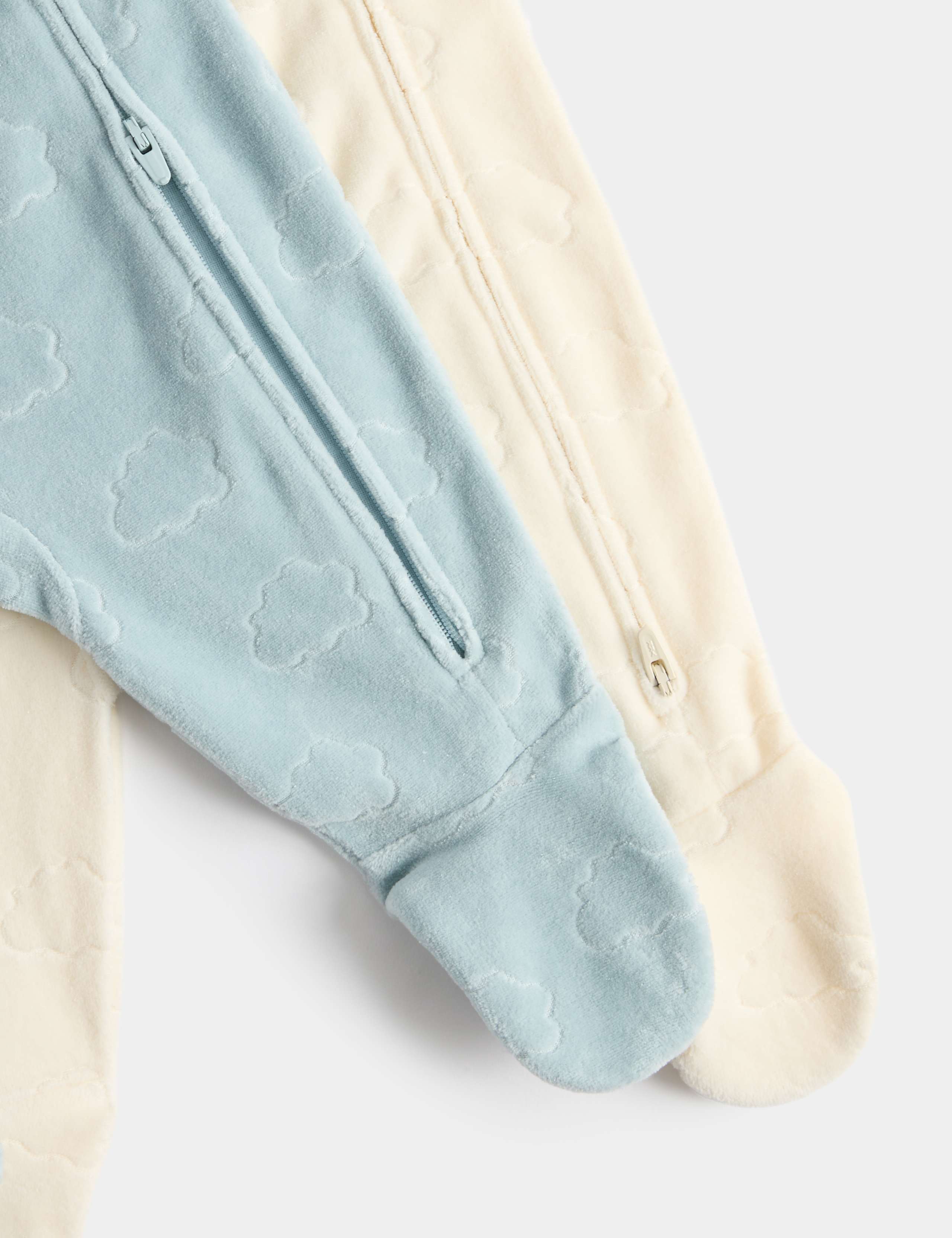 2pk Cloud Velour Sleepsuit 3 of 3