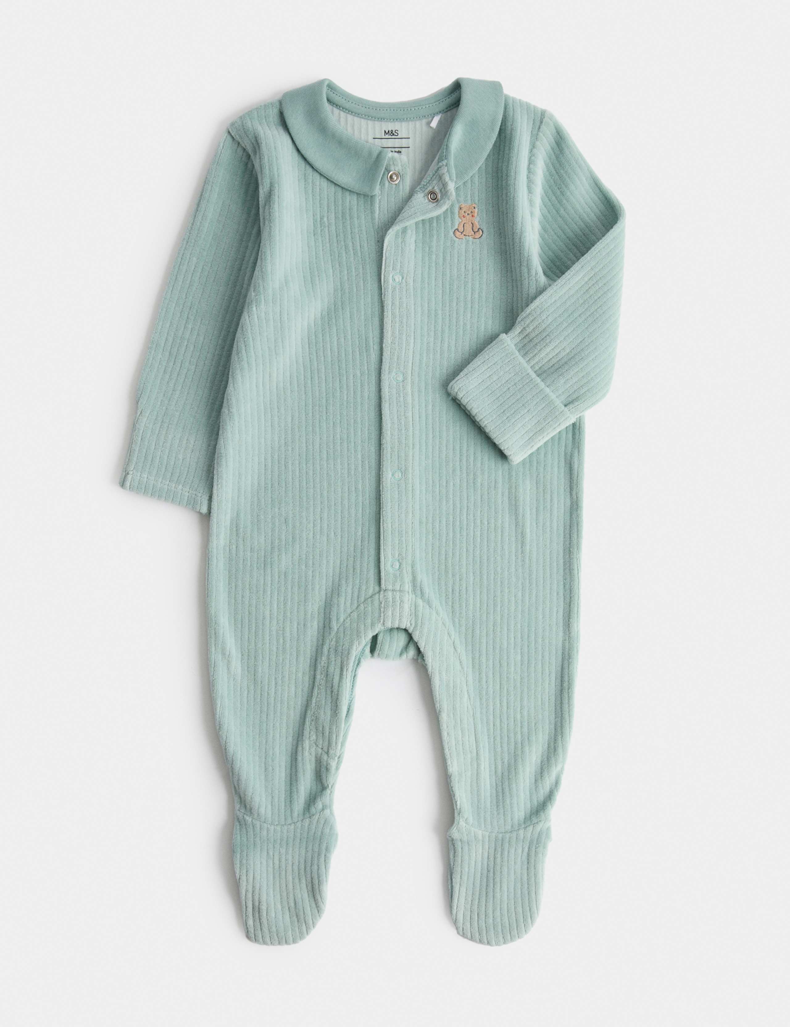 Velour Sleepsuit (0-12 Mths) 1 of 3