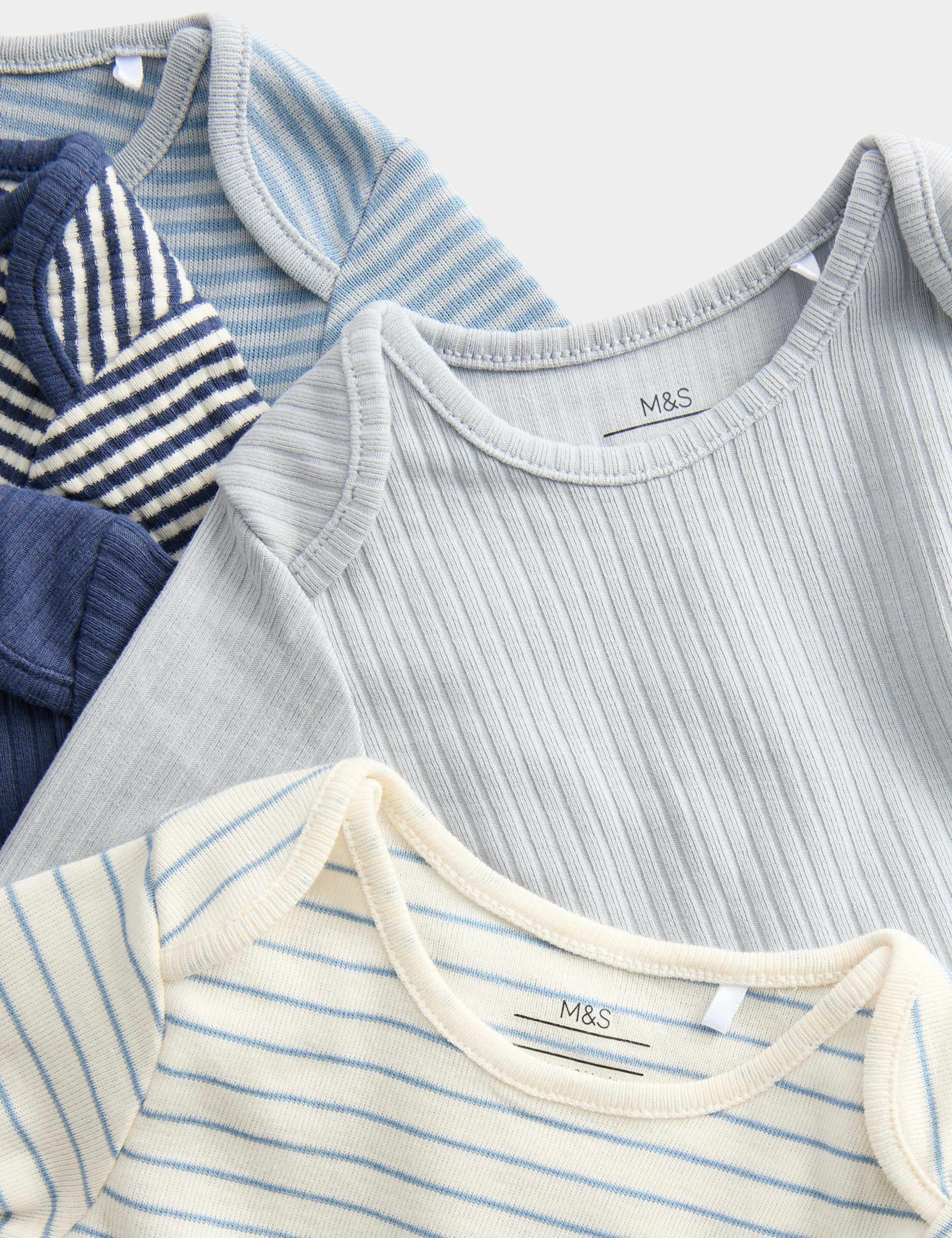 5pk Cotton Rich Long Sleeve Bodysuits (6½lbs-3 Yrs) 3 of 3