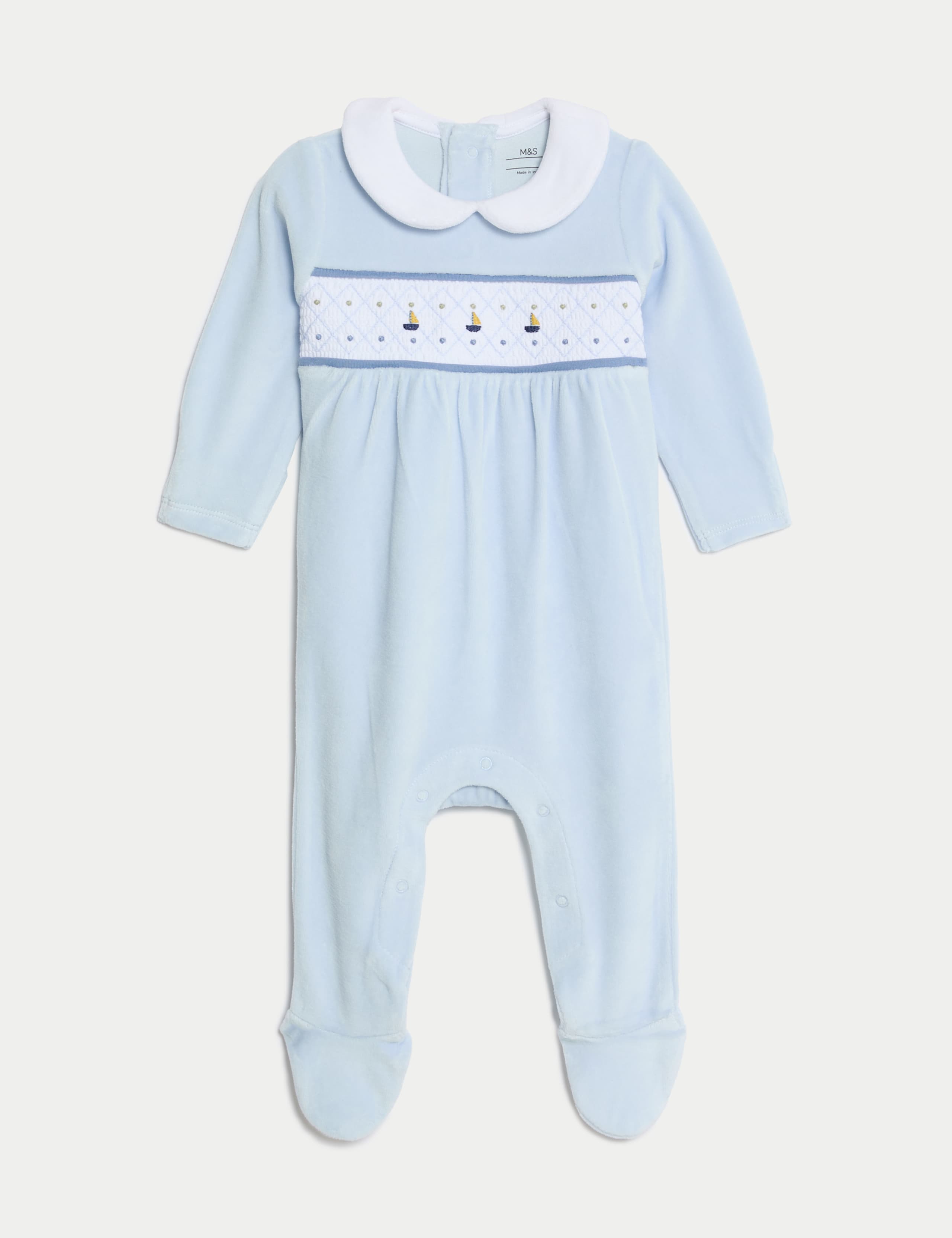 Velour Boat Sleepsuit (7lbs-1 Yrs) 1 of 4