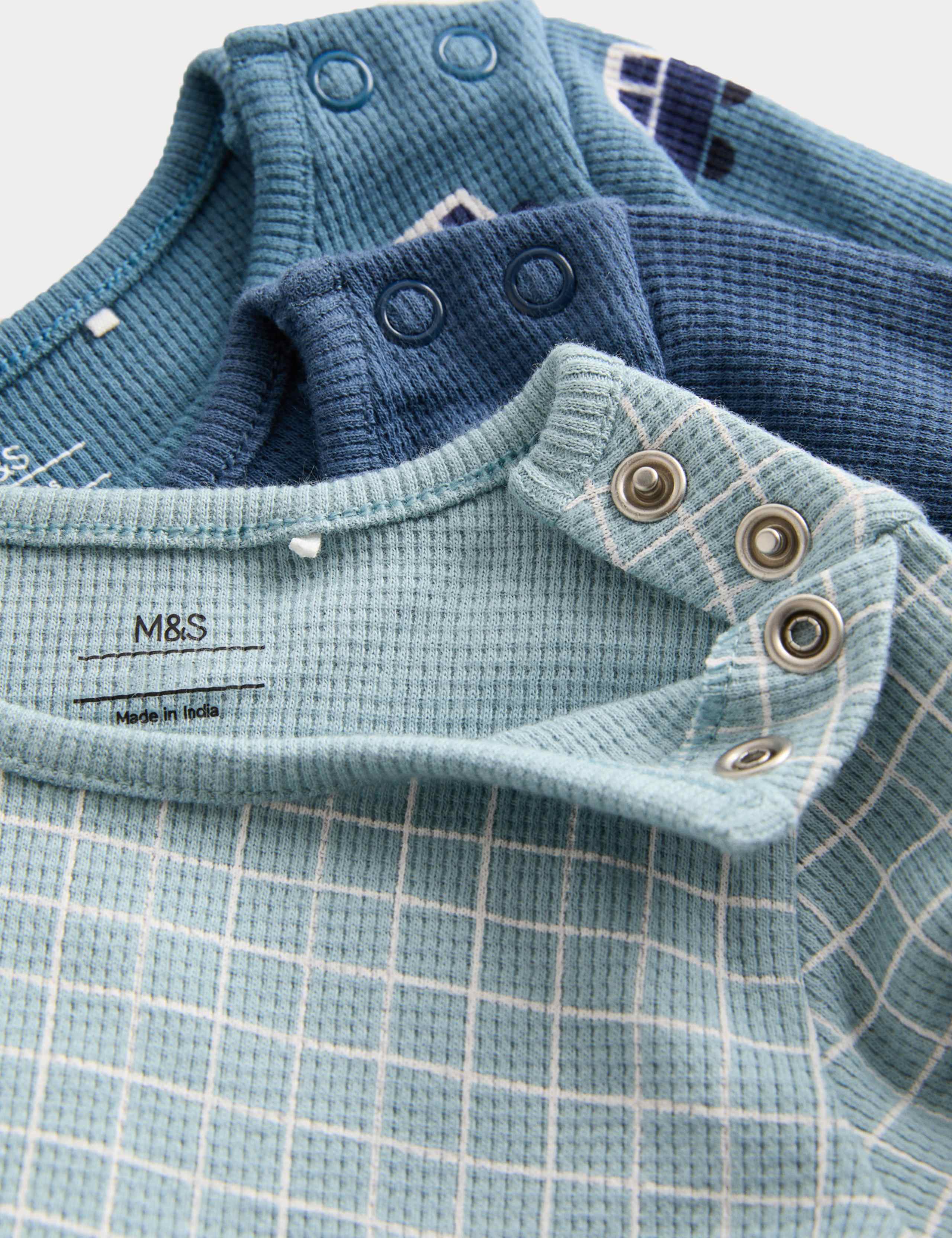 3 Pack Pure Cotton Car Long Sleeve Bodysuits (0-3 Yrs) 3 of 3