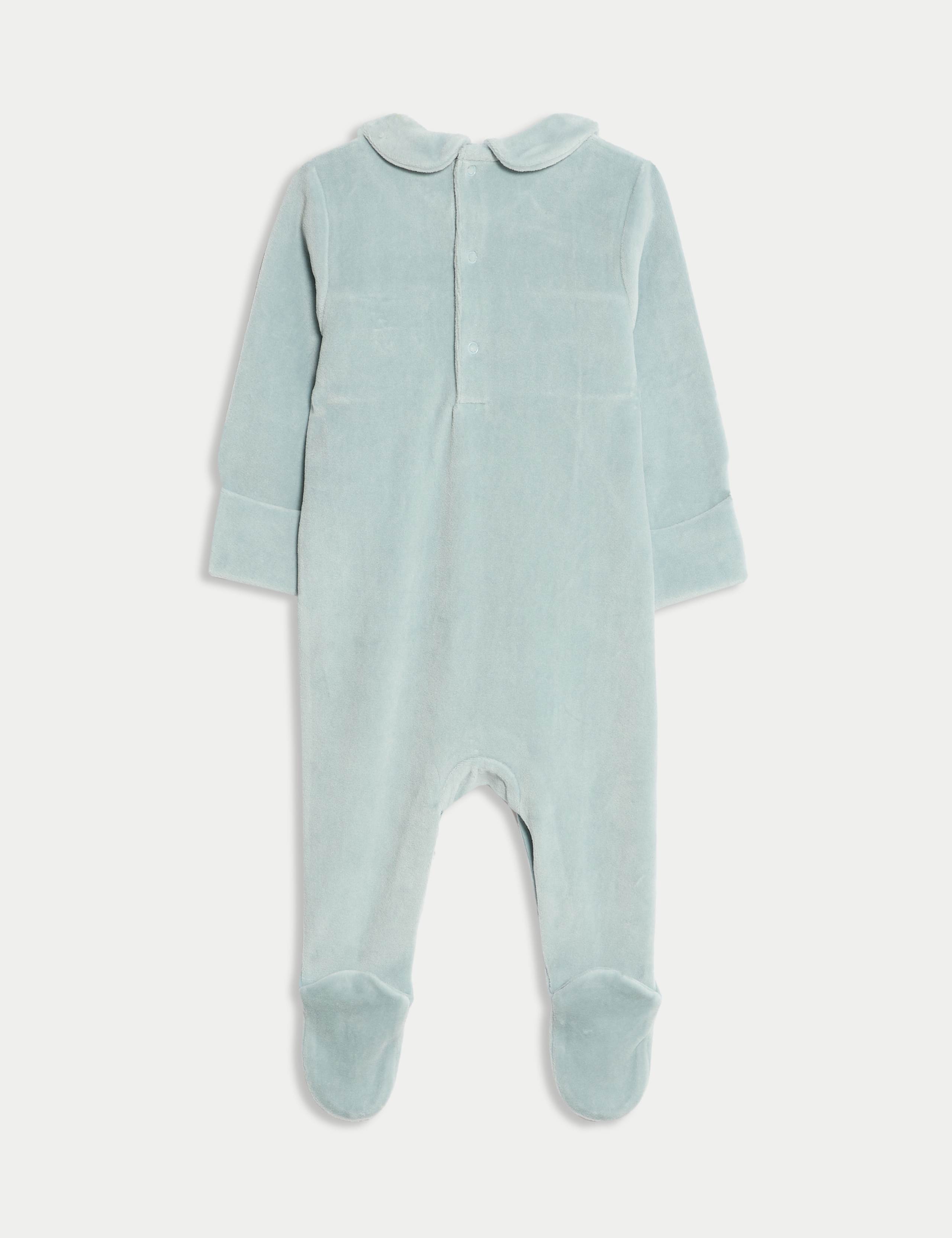 Cotton Rich Velour Sleepsuit (0 Mths-3 Yrs) 2 of 4