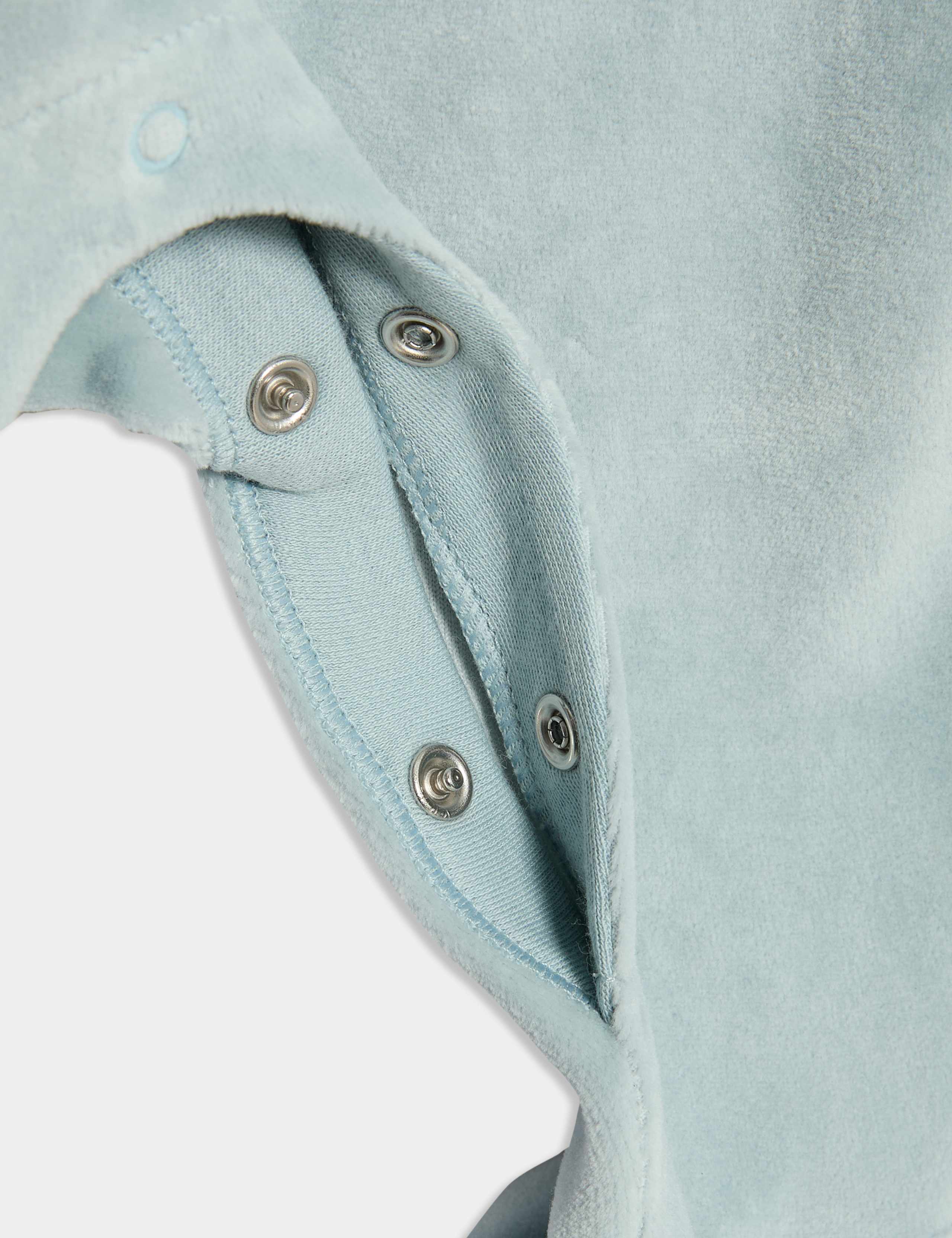 Cotton Rich Velour Sleepsuit (0 Mths-3 Yrs) 3 of 4