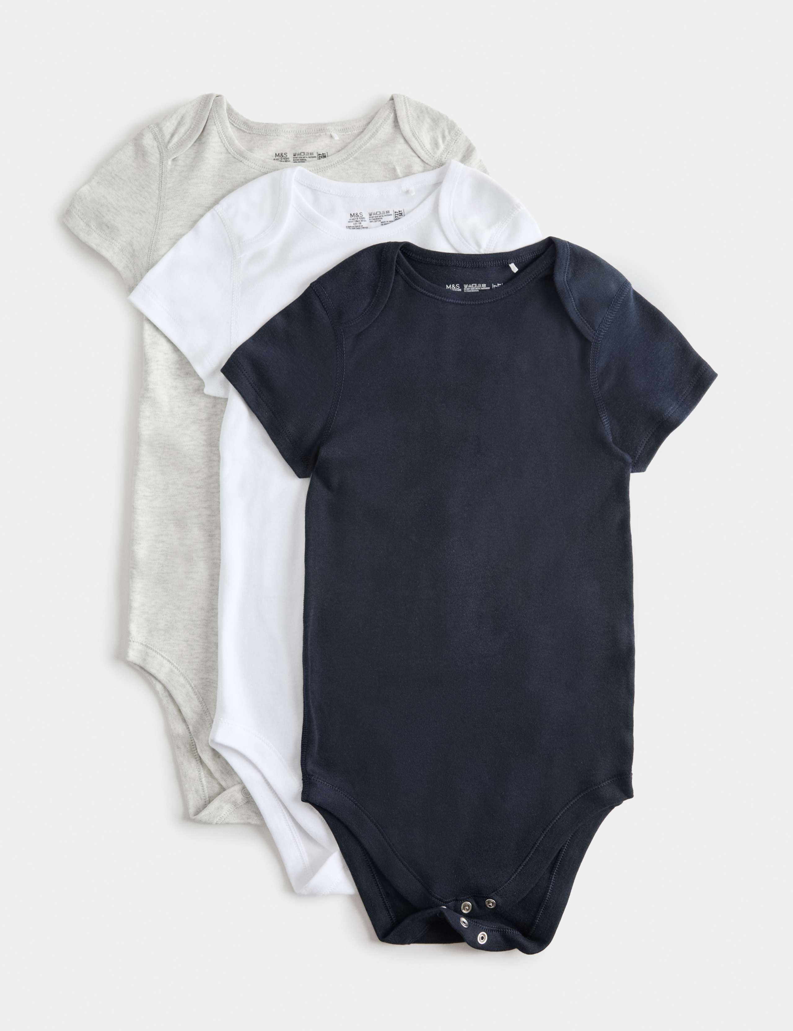 3 Pack Adaptive Pure Cotton Bodysuits (3-16 Yrs) 1 of 3